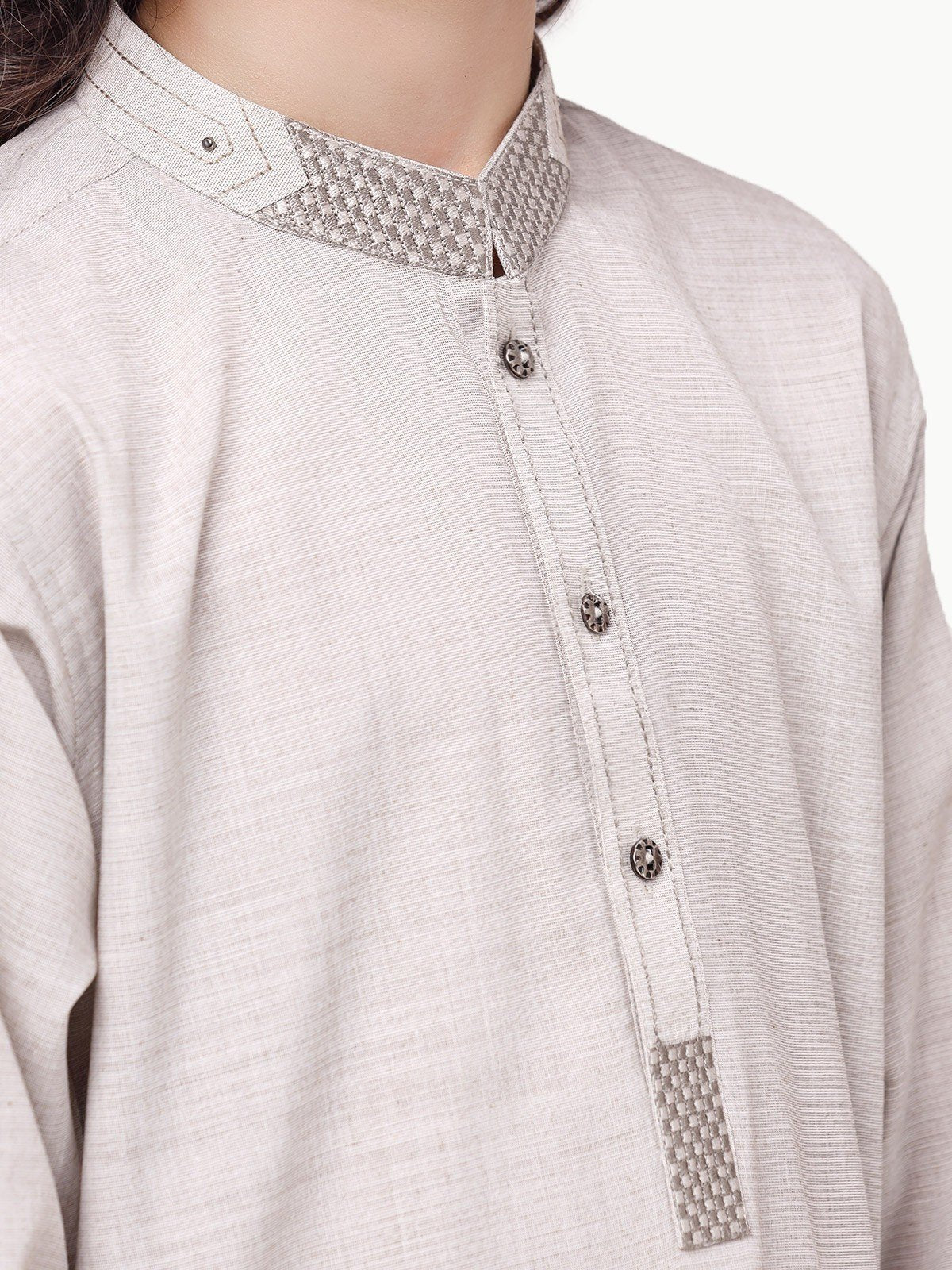 Boy's Ash Grey Kurta Shalwar - EBTKS23-3867 - Image 4