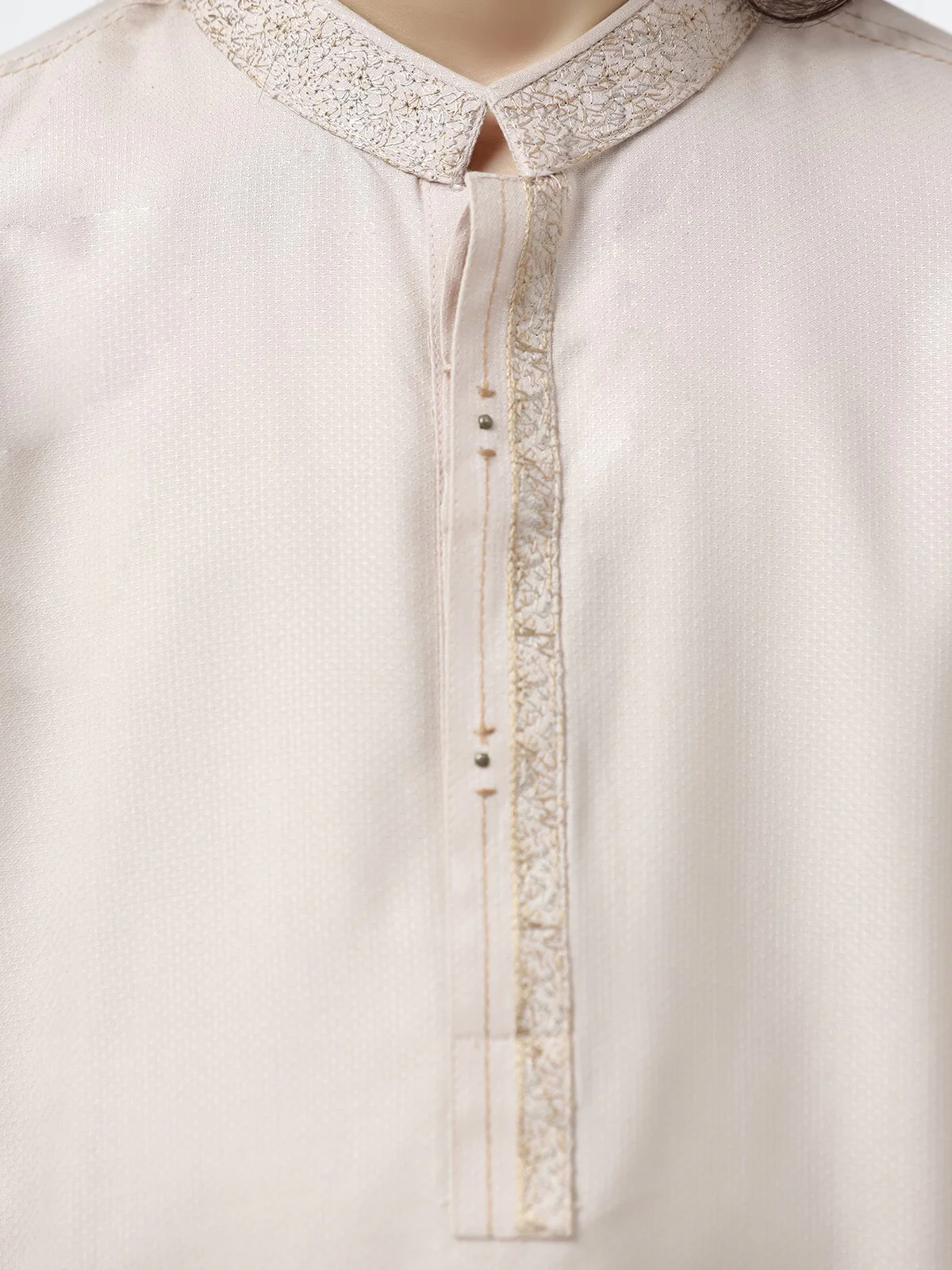 Boy's Beige Kurta Shalwar - EBTKS23-3871 - Image 5