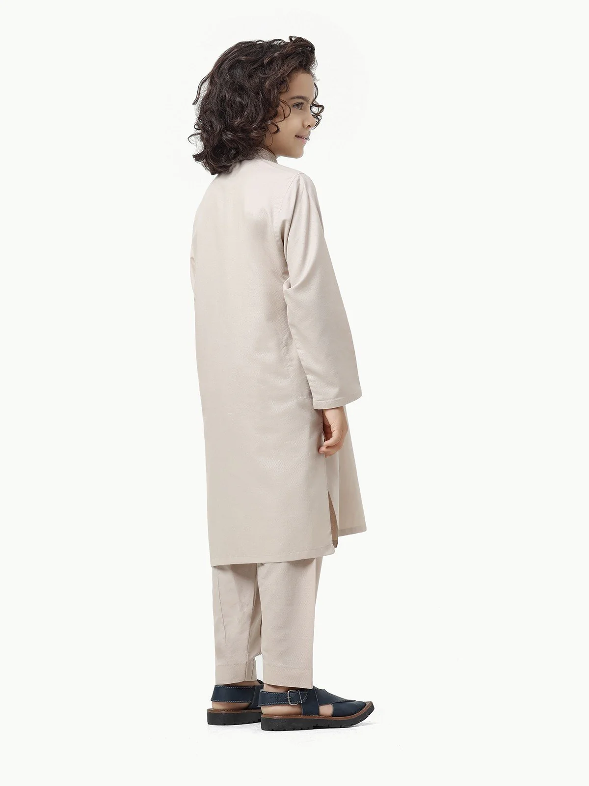 Boy's Beige Kurta Shalwar - EBTKS23-3871 - Image 6
