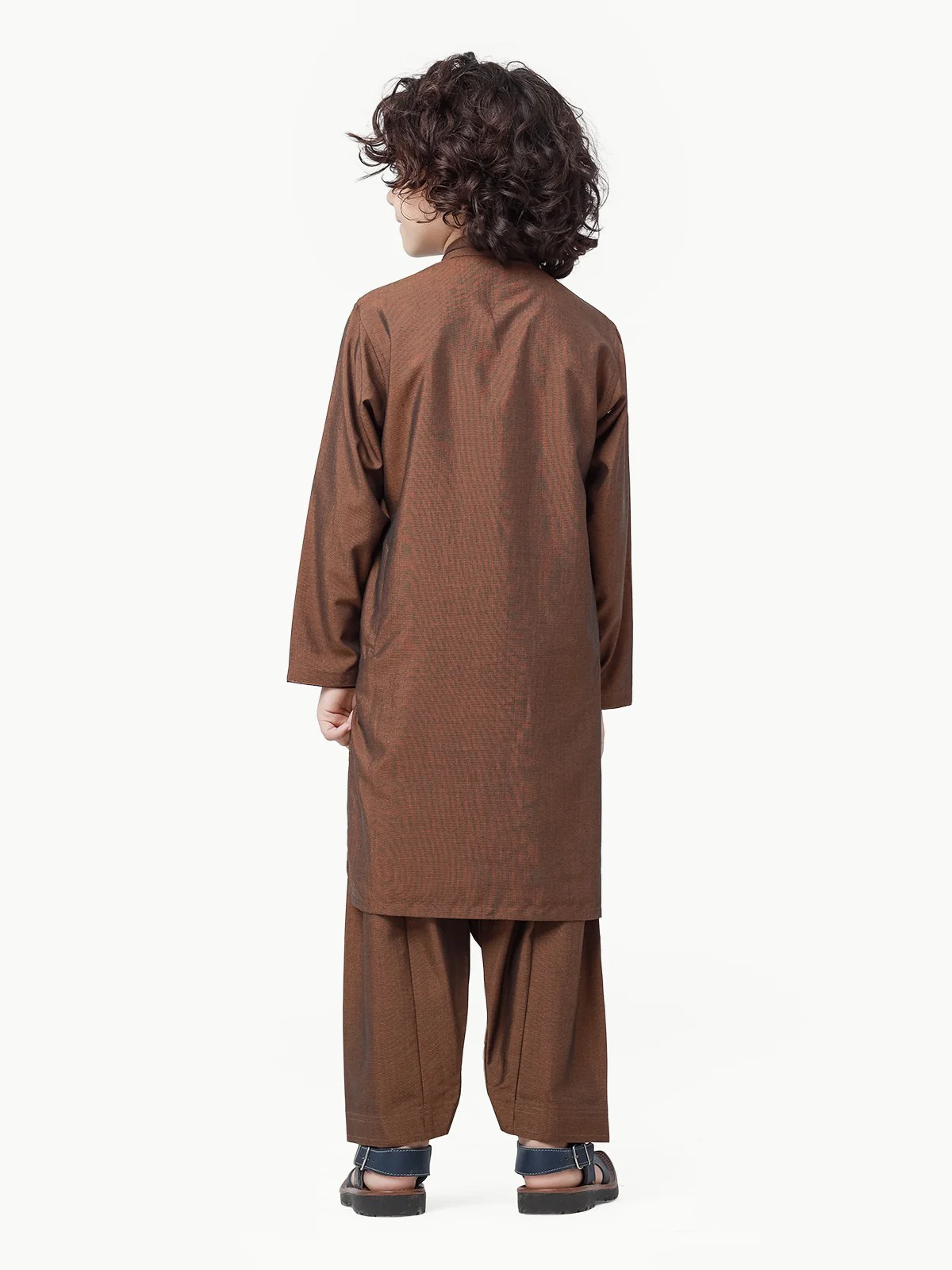 Boy's Brown Kurta Shalwar - EBTKS23-3860 - Image 4