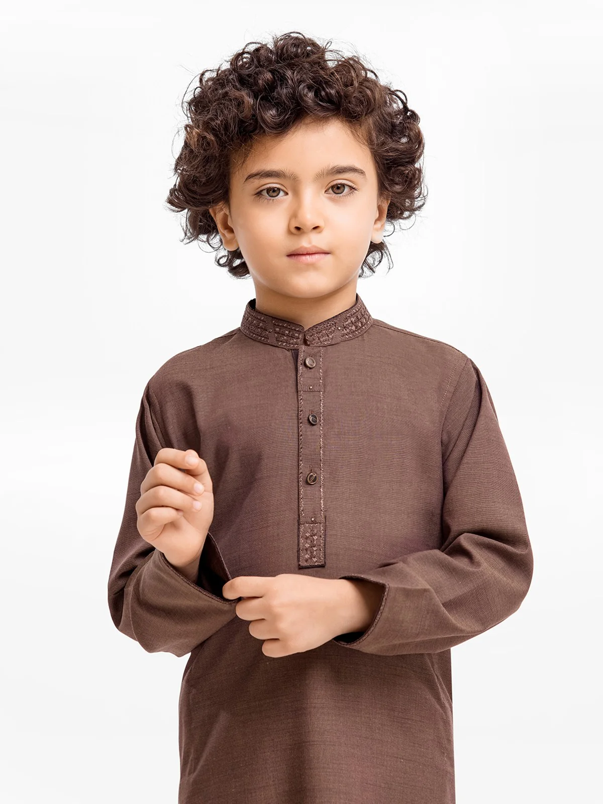 Boy's Brown Kurta Shalwar - EBTKS23-3878 - Image 4