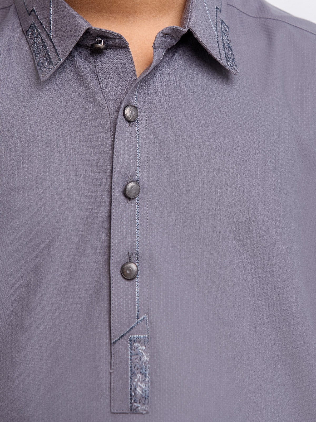Boy's Dark Grey Kurta Shalwar - EBTKS23-3881 - Image 5