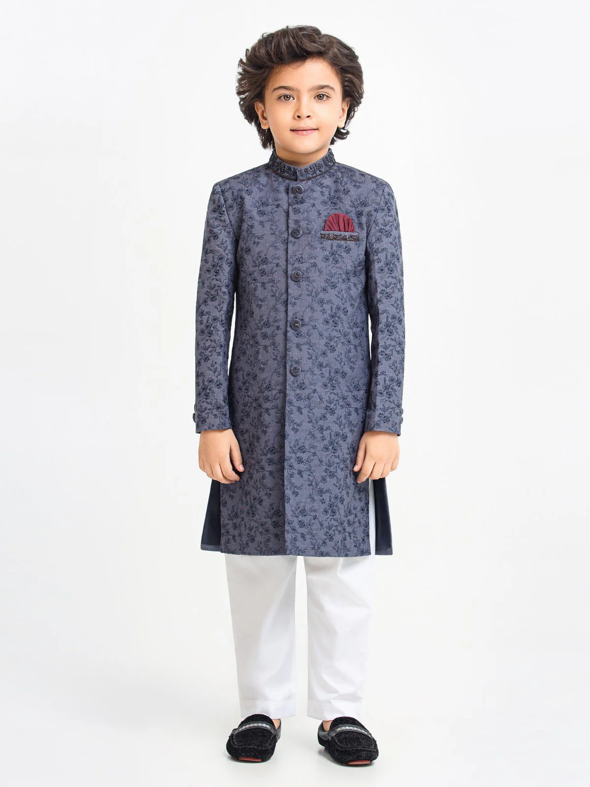 Boy's Light Navy Sherwani - EBTS22-34022 - Image 4