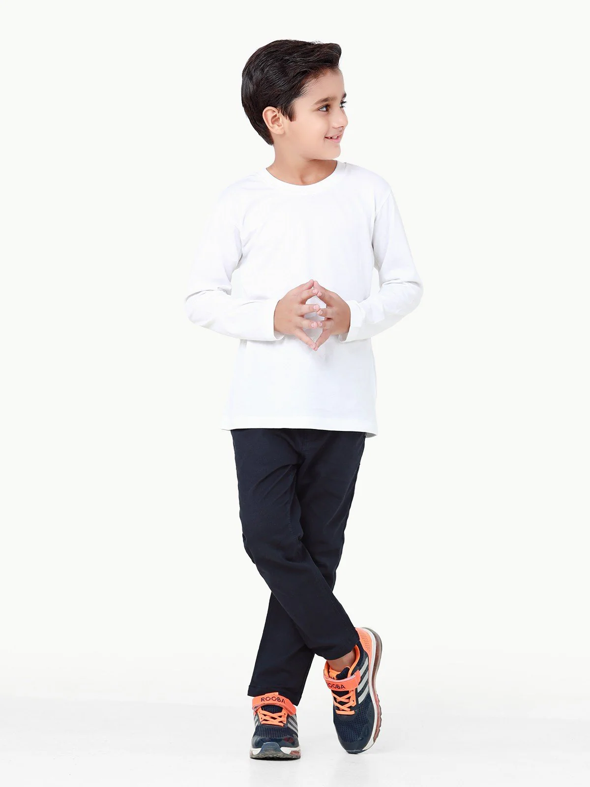 Boy's Off White Basic Tee - EBTBF22-002 - Image 3