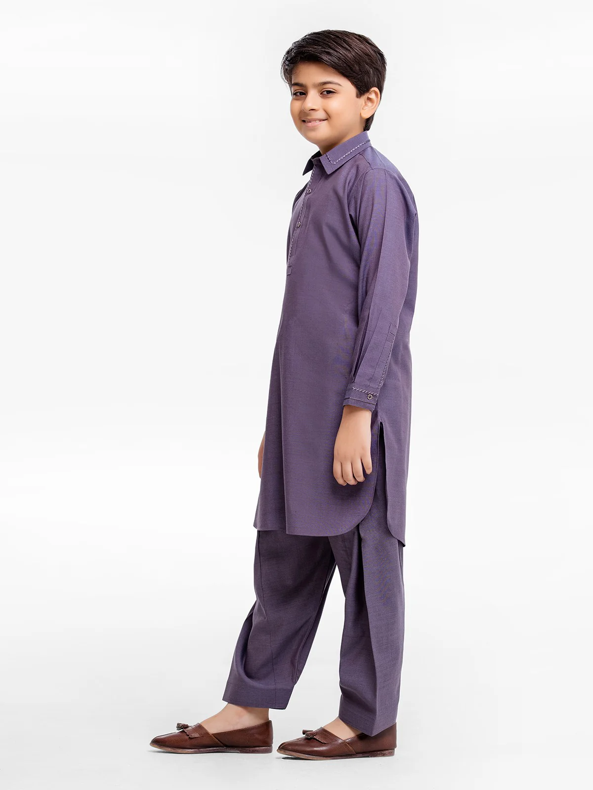 Boy's Purple Kurta Shalwar - EBTKS23-3894 - Image 3