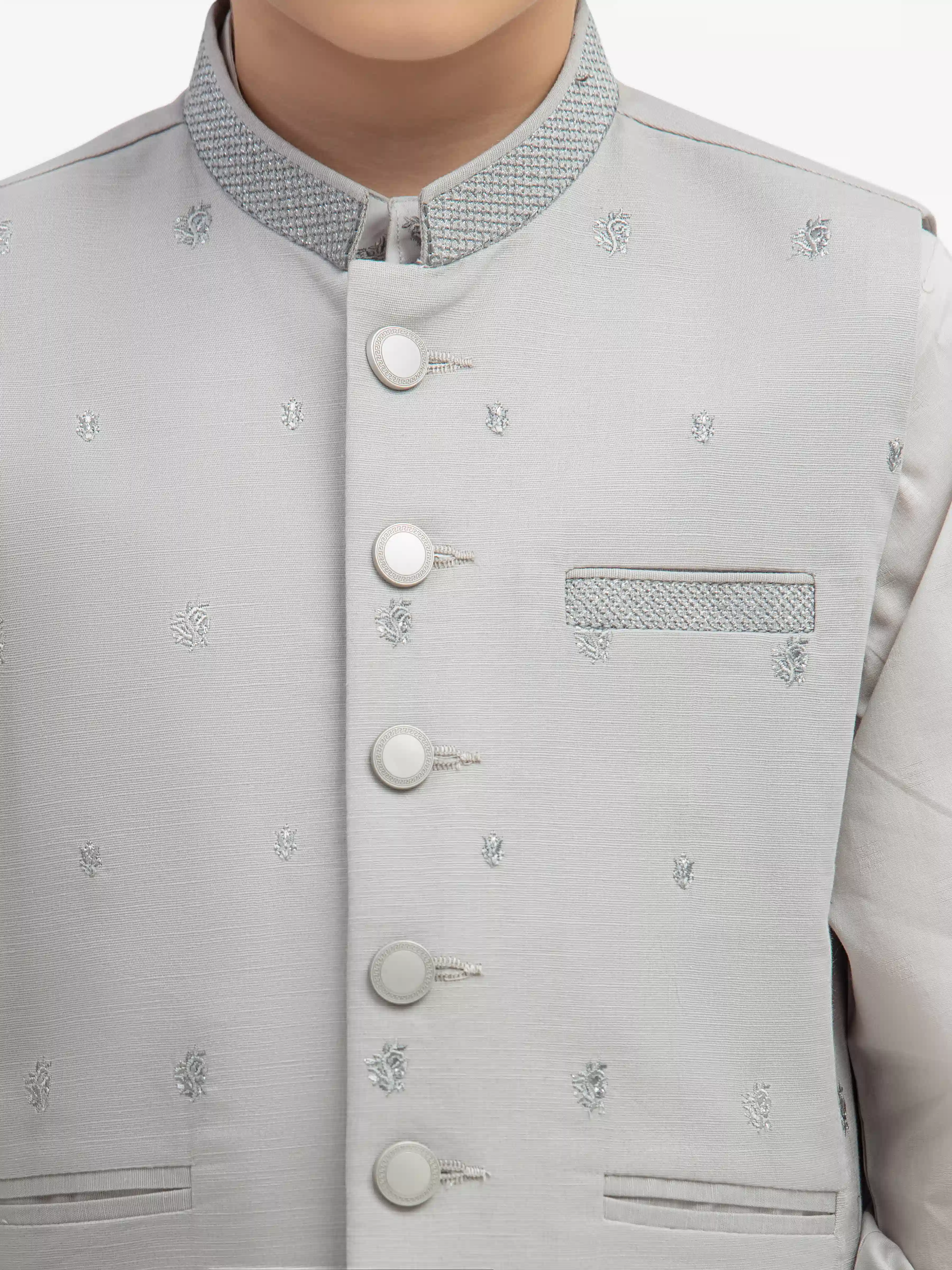 Boy's Ash Grey Waist Coat Suit - ECBTWCS5-091 - Image 3