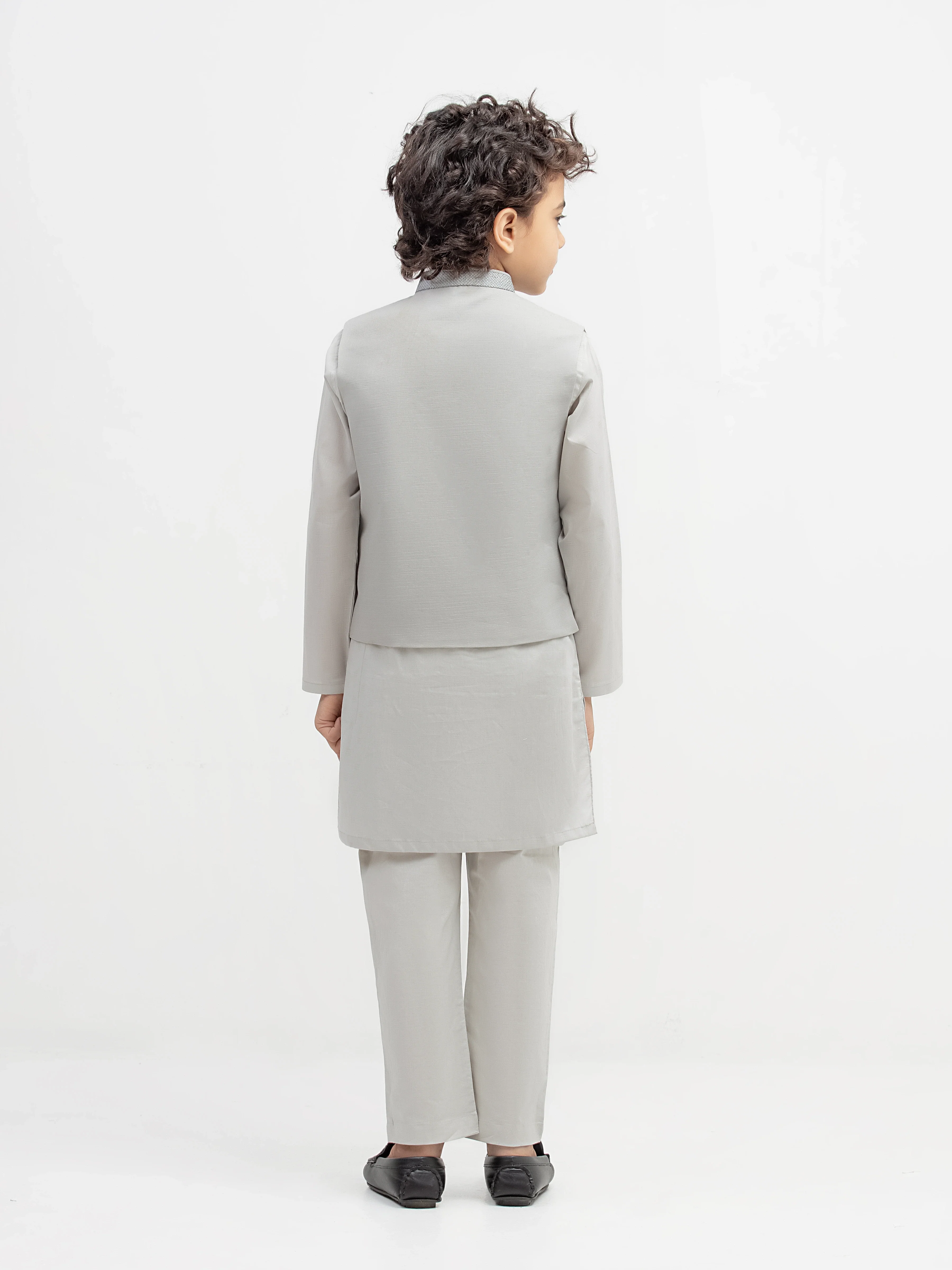 Boy's Ash Grey Waist Coat Suit - ECBTWCS5-091 - Image 5