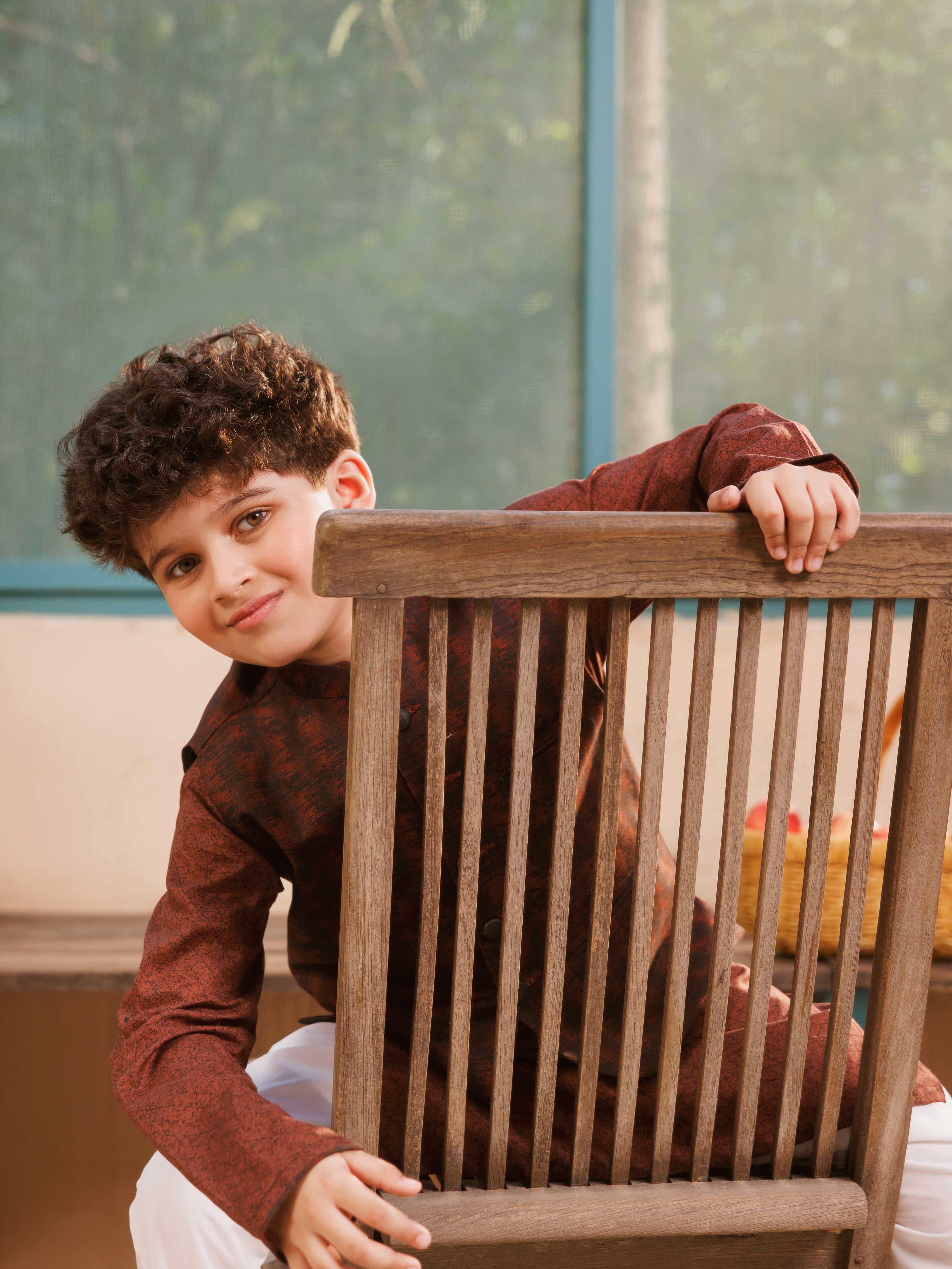 Boy's Black & Brown Waist Coat Suit - EBTWCS5-25207 - Image 4