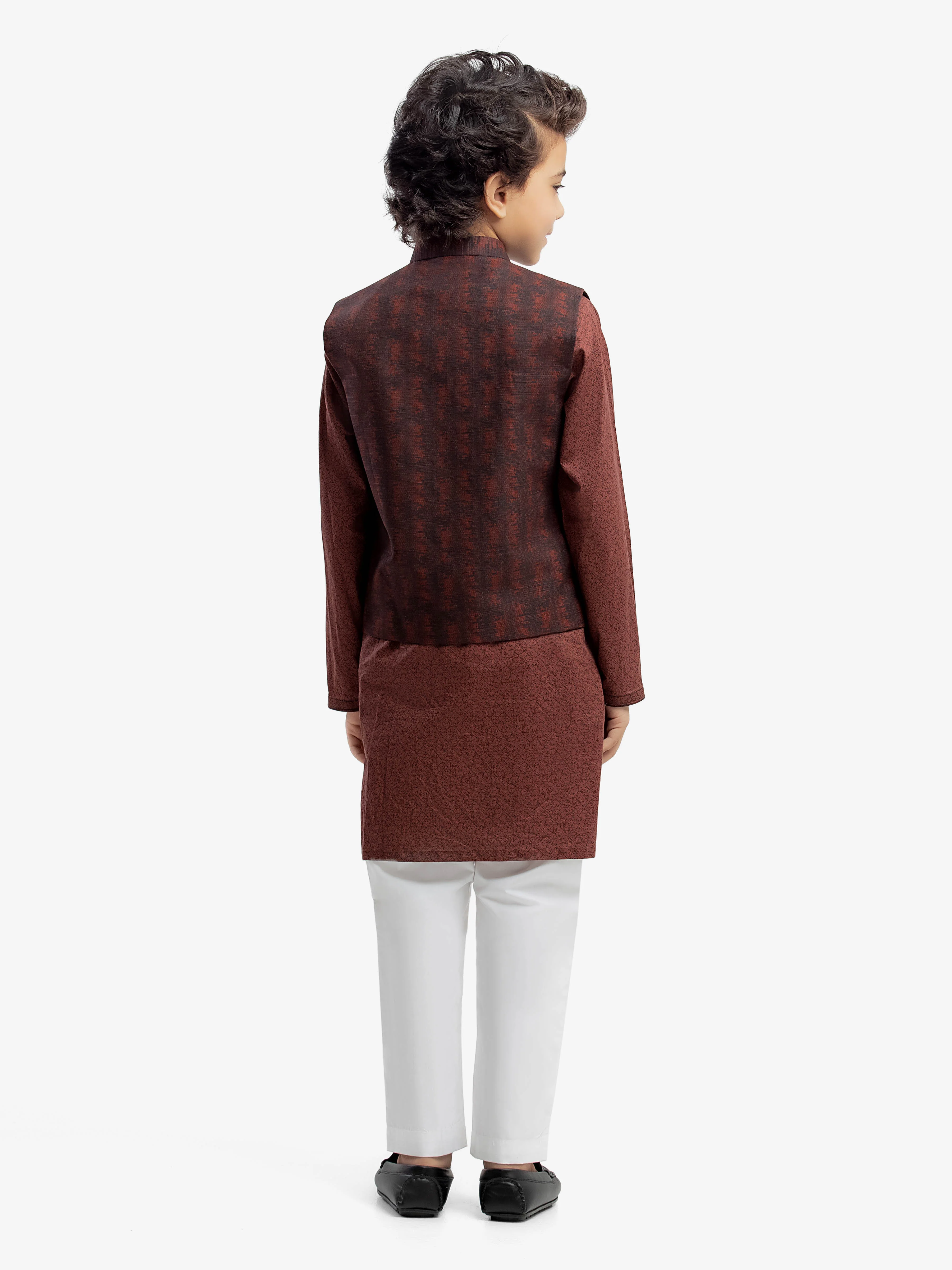 Boy's Black & Brown Waist Coat Suit - EBTWCS5-25207 - Image 6