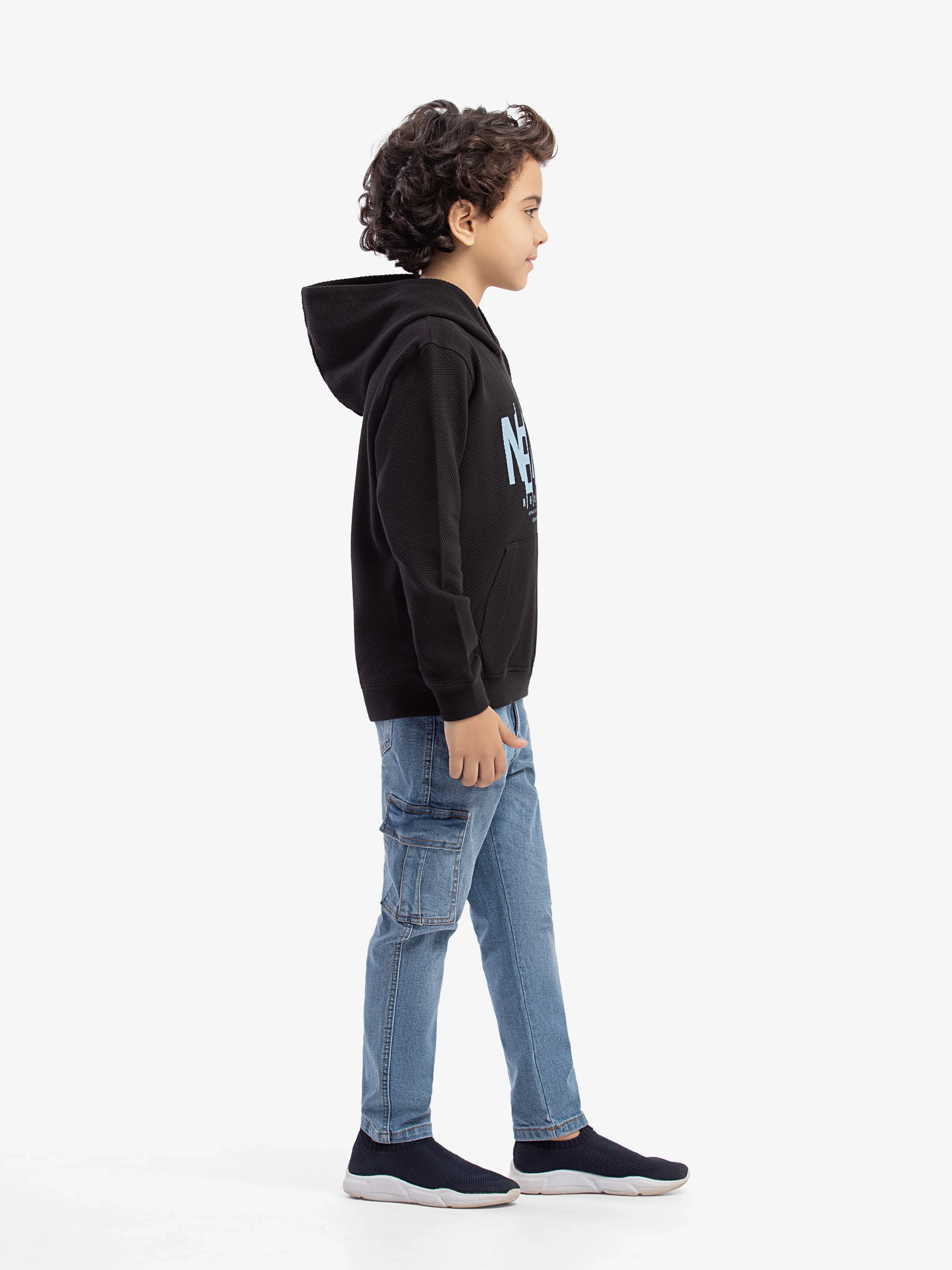 Boy's Black Hoodie - EBTH5-023 - Image 4