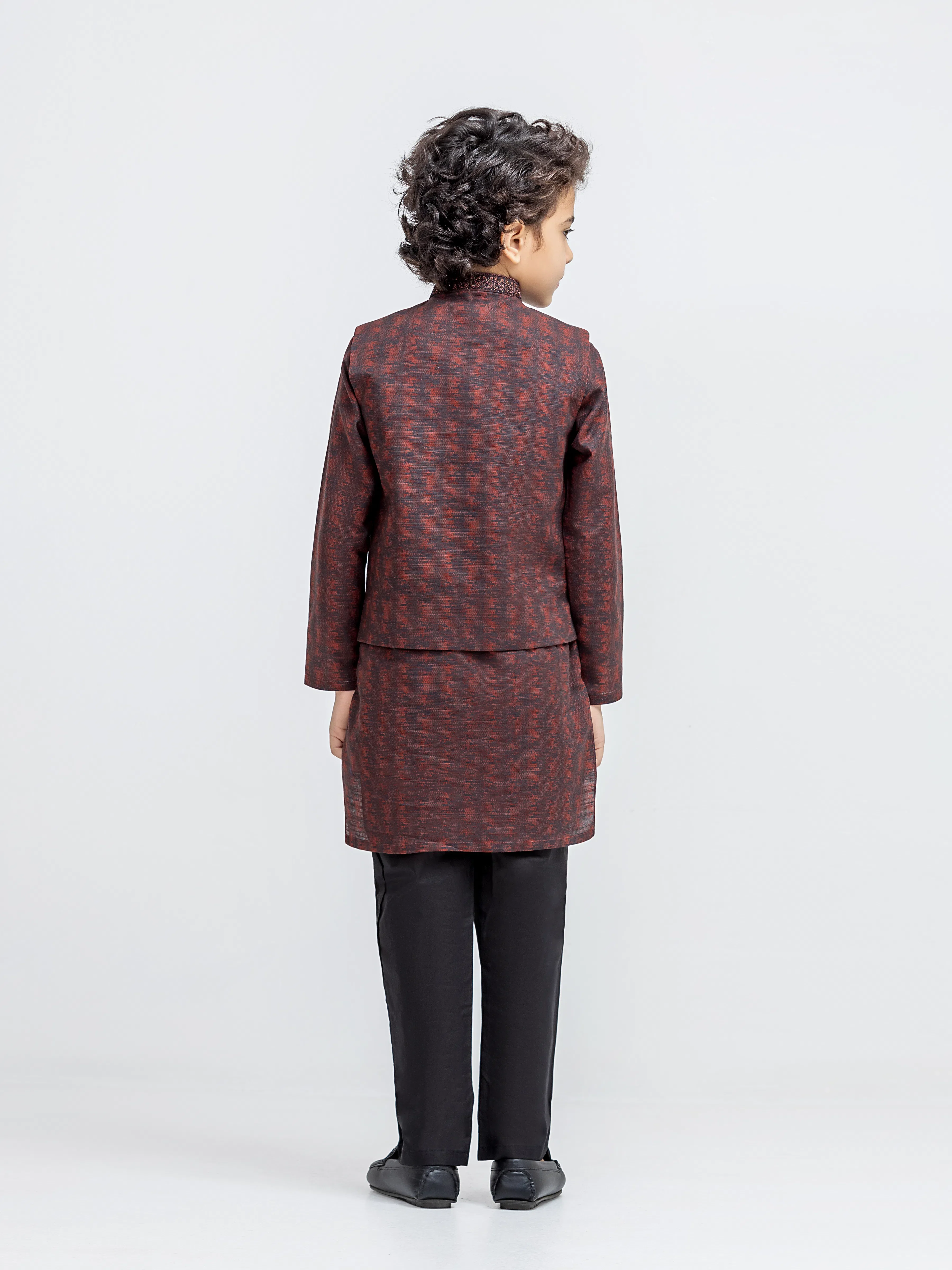 Boy's Black & Rust Waist Coat Suit - ECBTWCS5-092 - Image 5