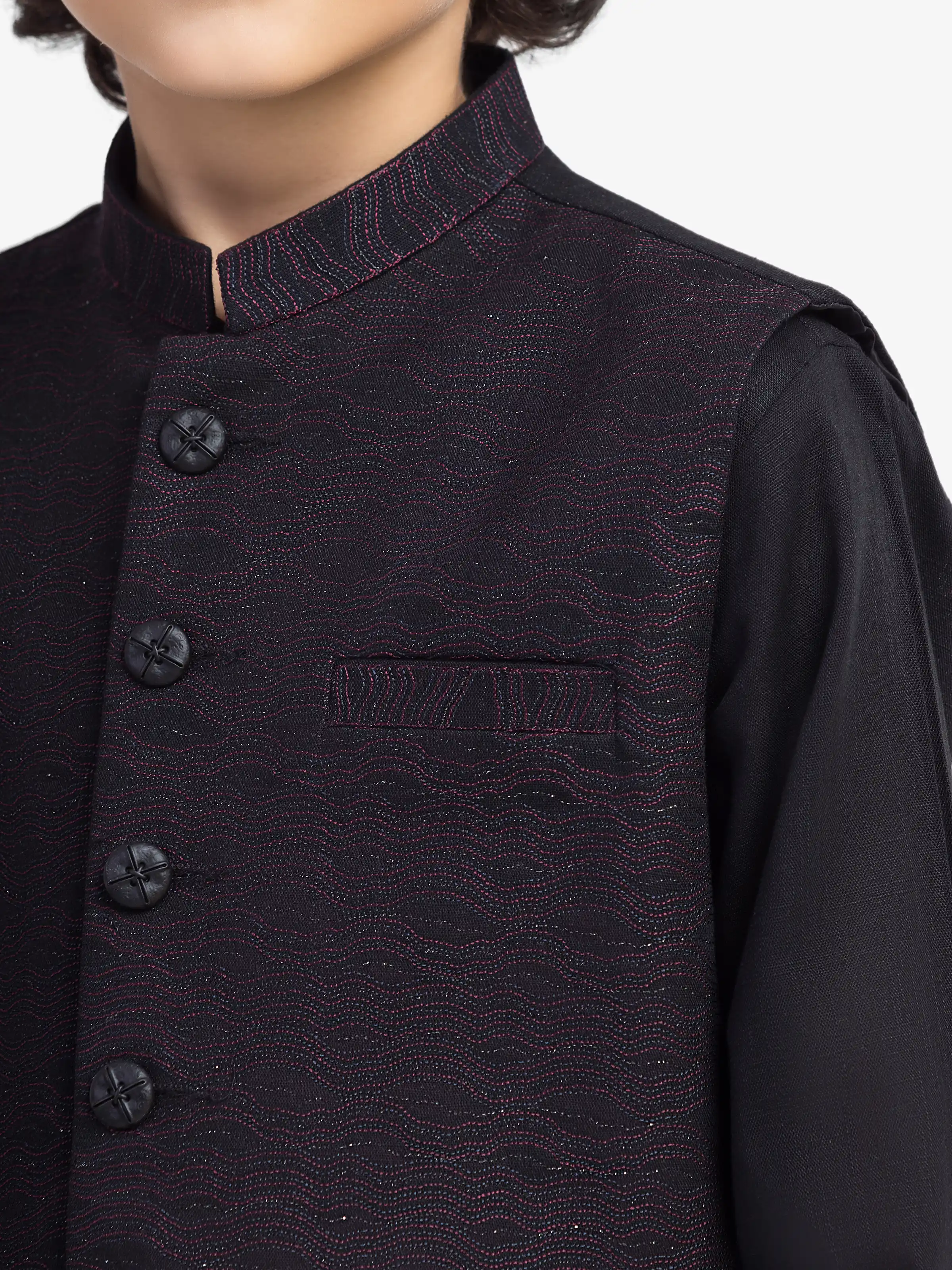 Boy's Black Waist Coat Suit - EBTWCS5-25200 - Image 3