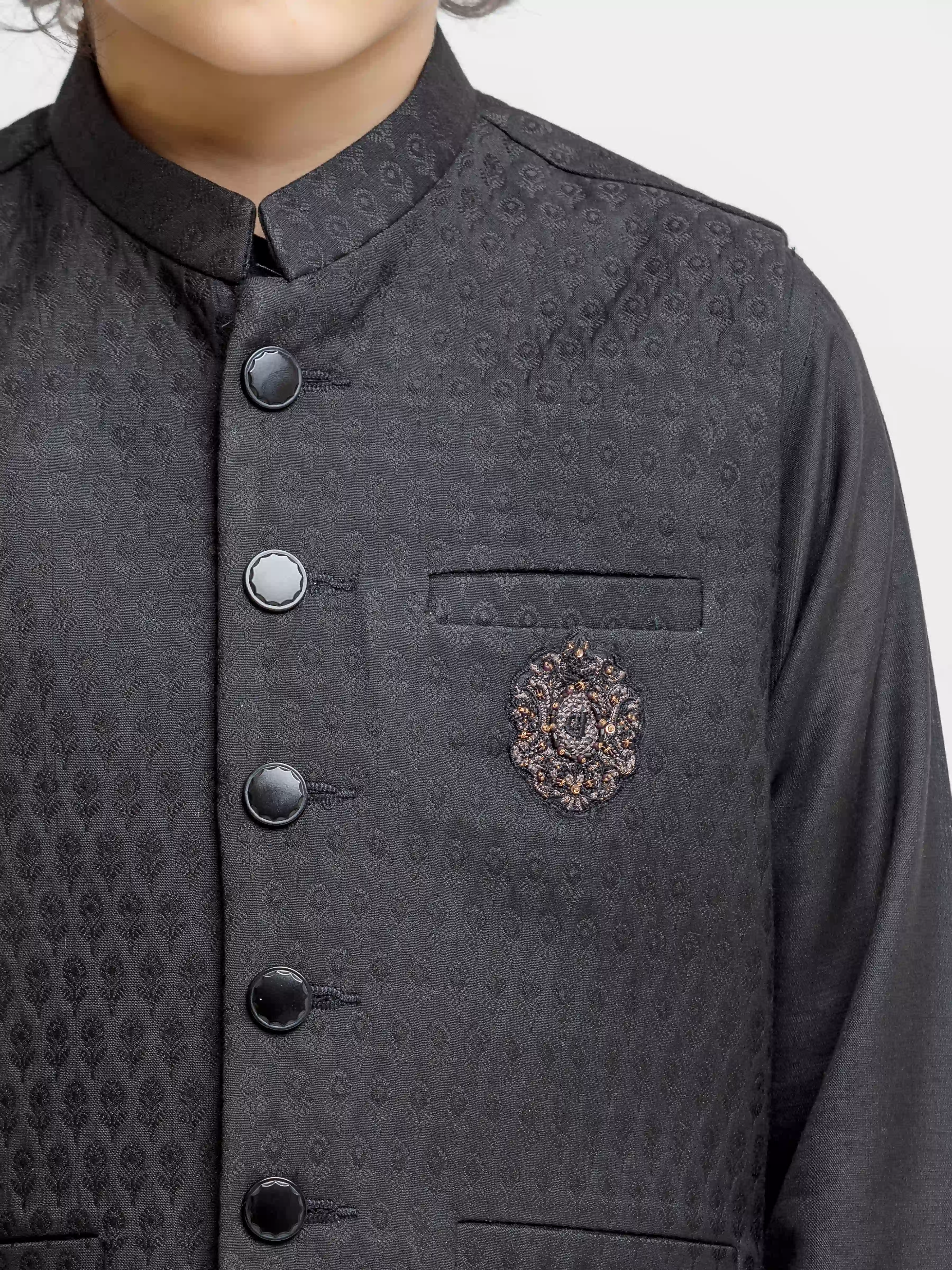 Boy's Black Waist Coat Suit - EBTWCSC5-032 - Image 3