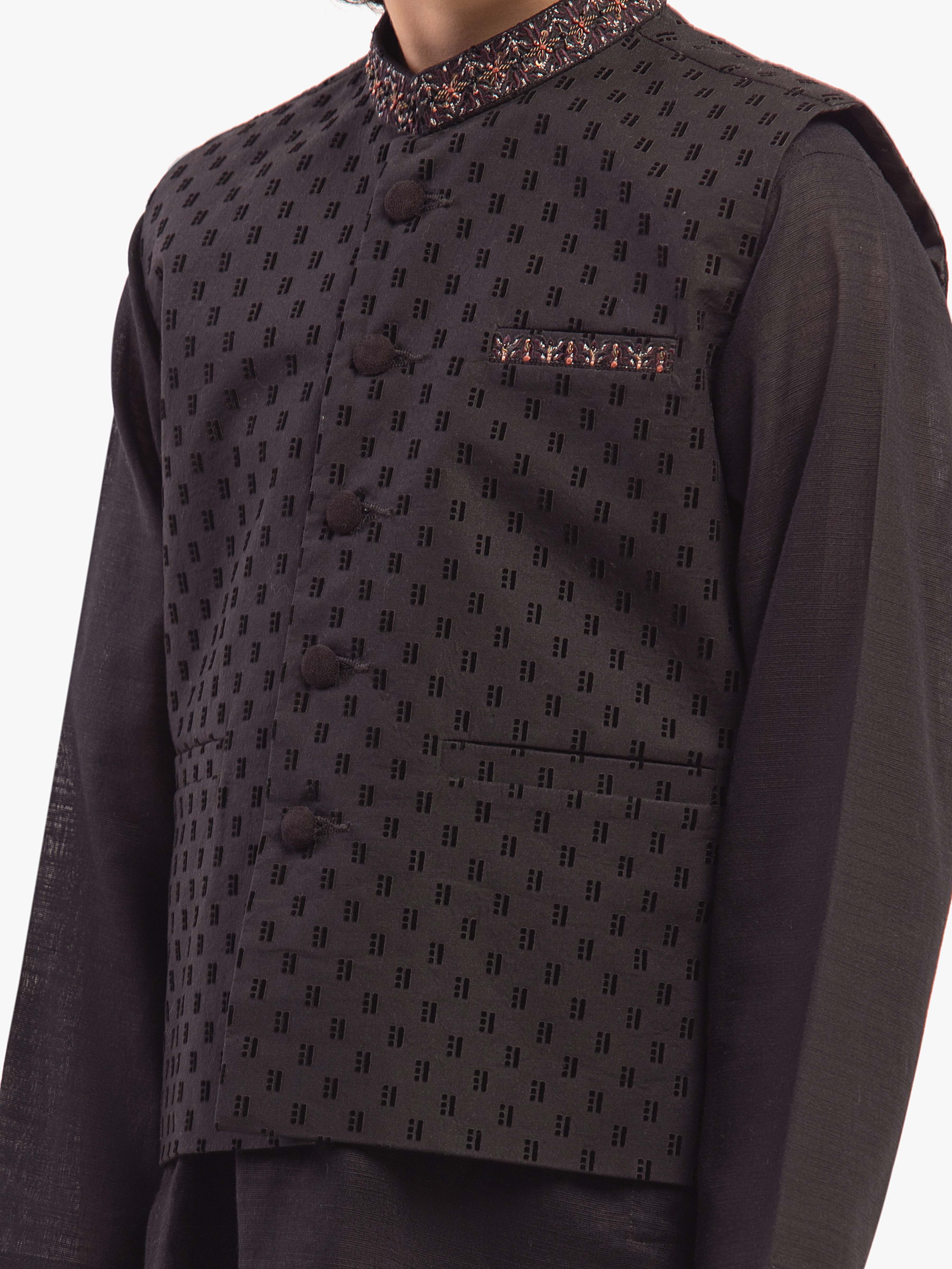 Boy's Black Waist Coat Suit - EBTWCSC5-047 - Image 3