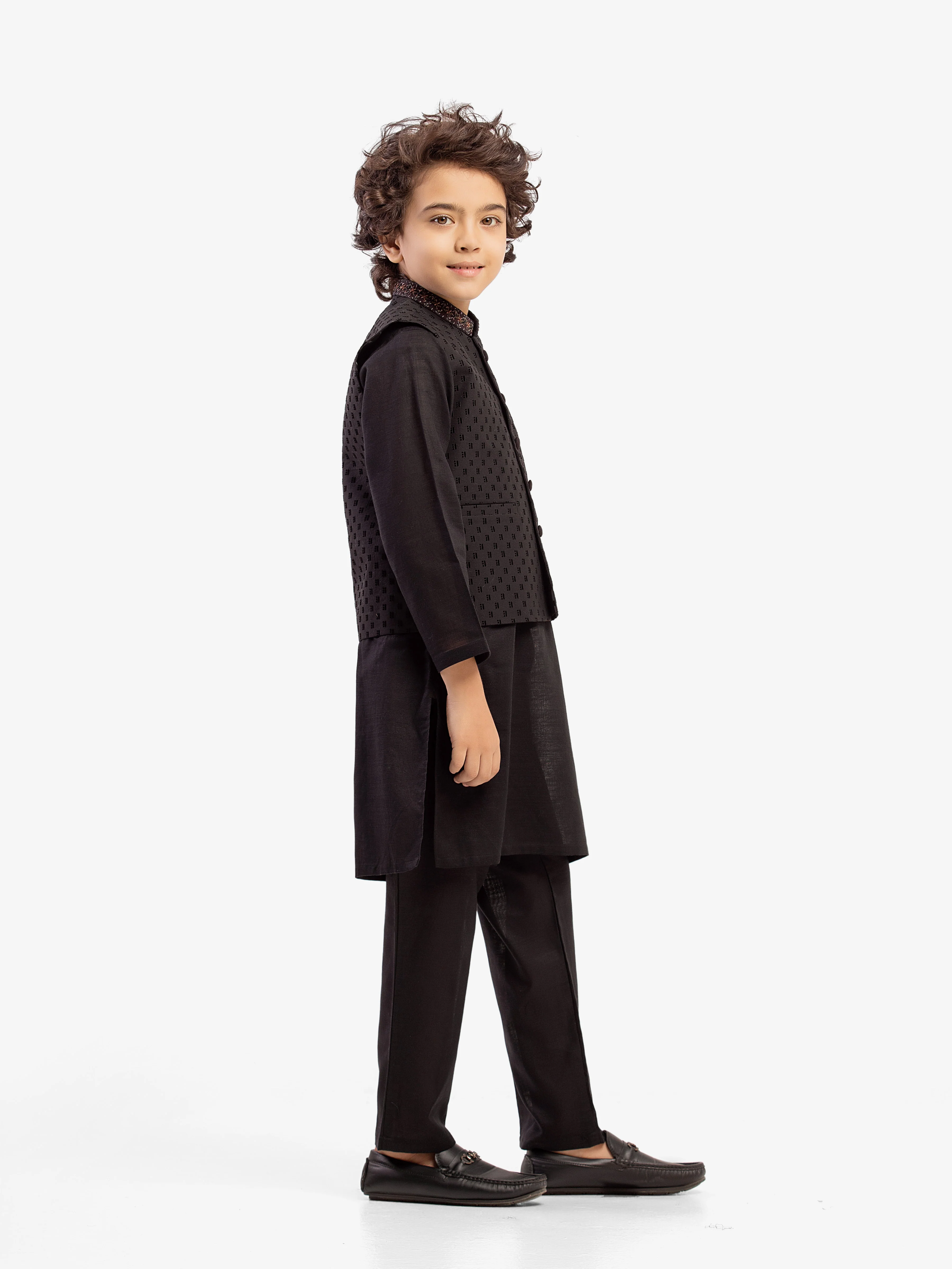 Boy's Black Waist Coat Suit - EBTWCSC5-047 - Image 4