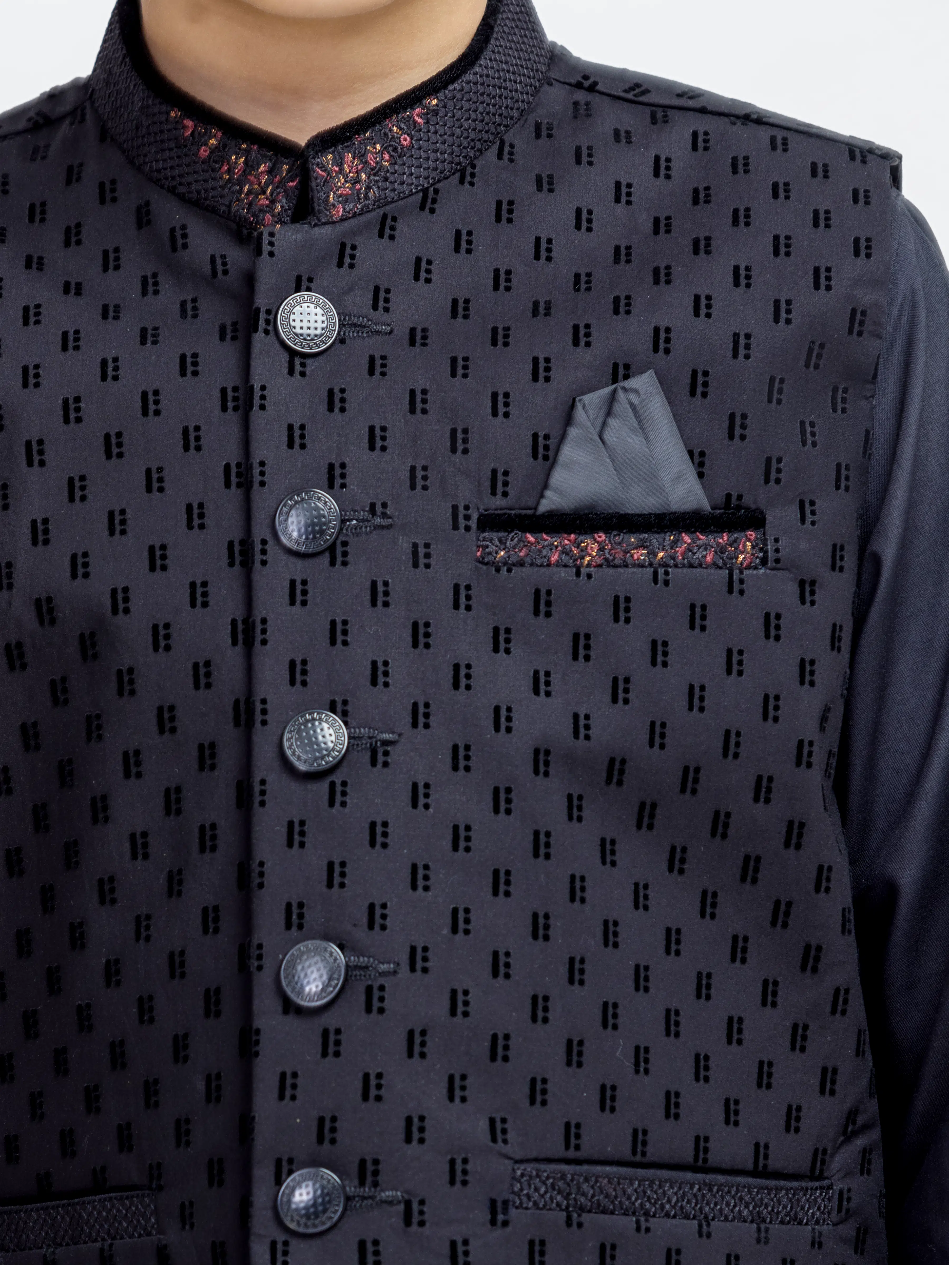 Boy's Black Waist Coat Suit - ECBTWCS5-093 - Image 3