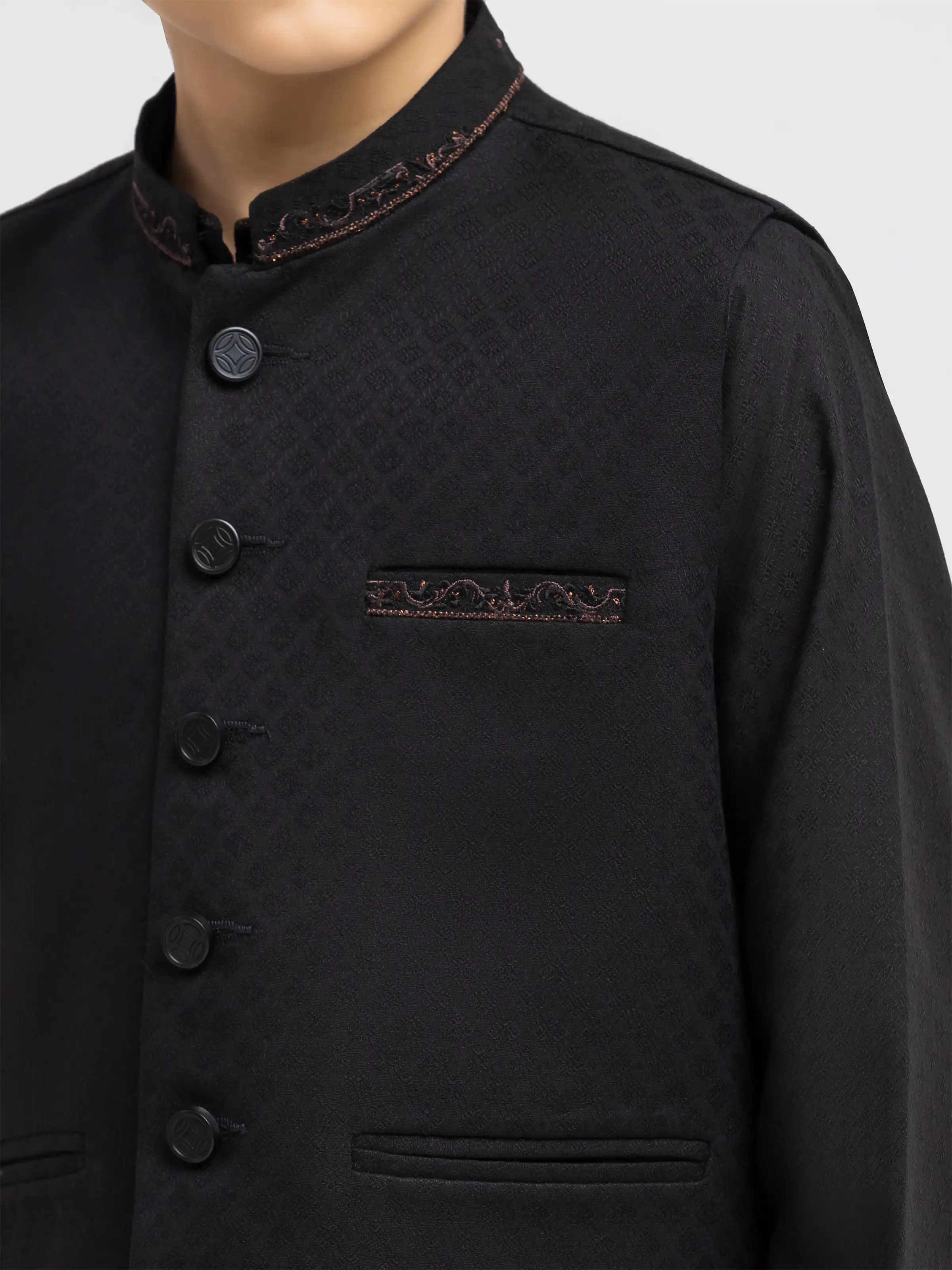 Boy's Black Waist Coat Suit - ECBTWCS5-094 - Image 3