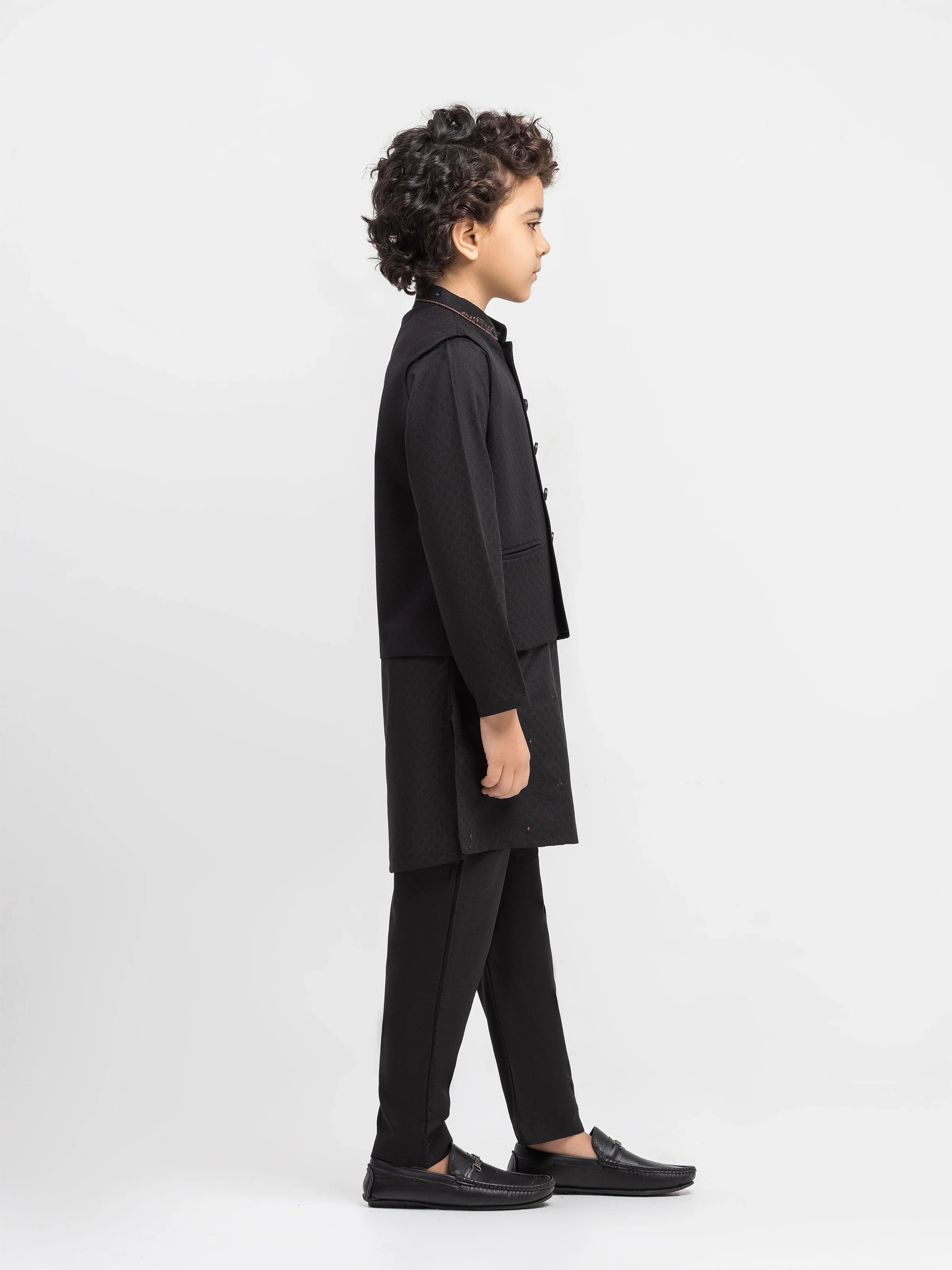 Boy's Black Waist Coat Suit - ECBTWCS5-094 - Image 4