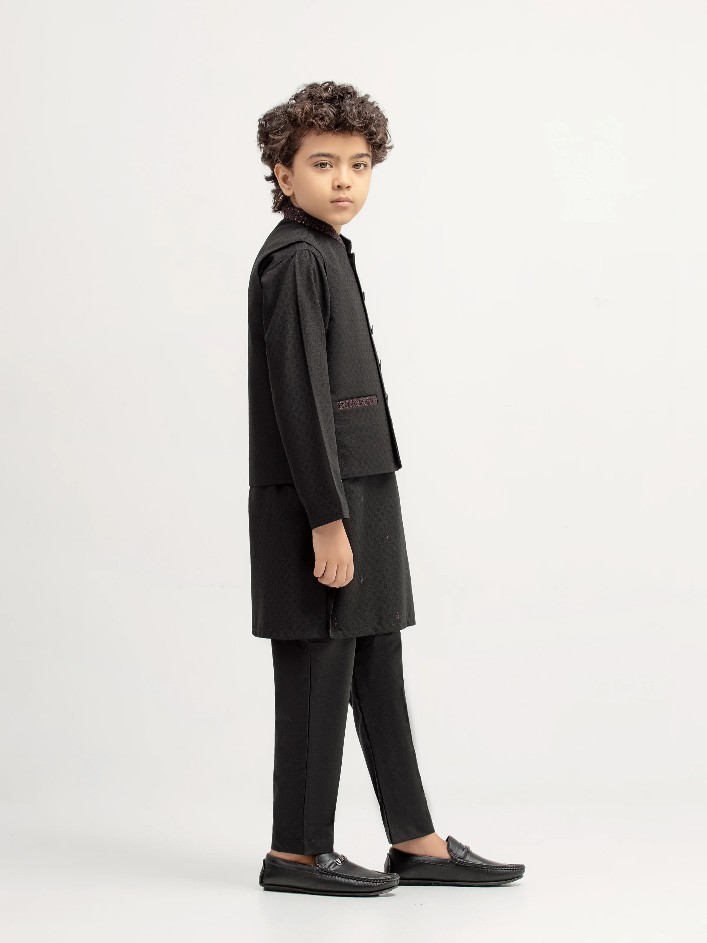Boy's Black Waist Coat Suit - ECBTWCS5-098 - Image 4