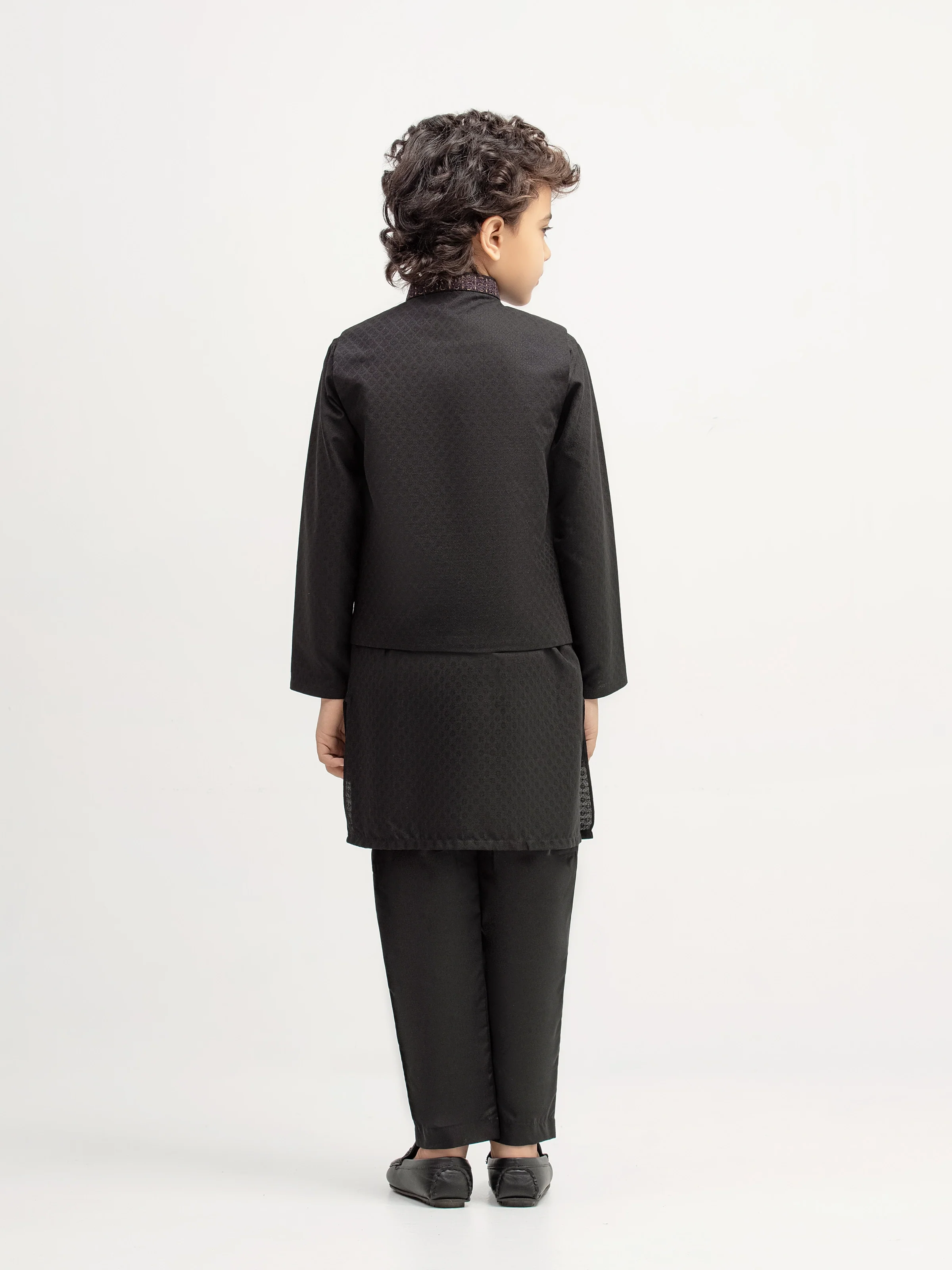 Boy's Black Waist Coat Suit - ECBTWCS5-098 - Image 5