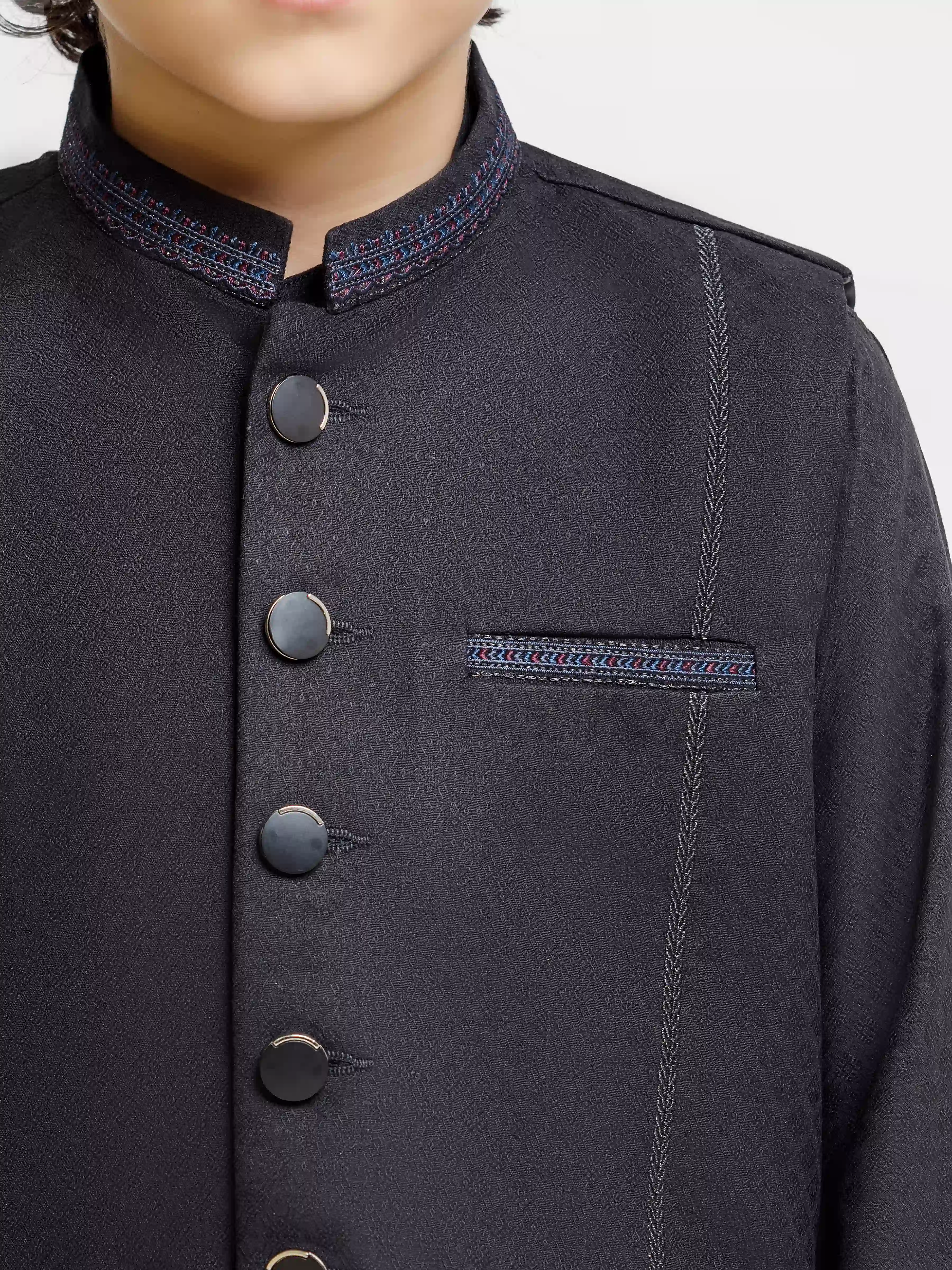 Boy's Black Waist Coat Suit - ECBTWCS6-101 - Image 3