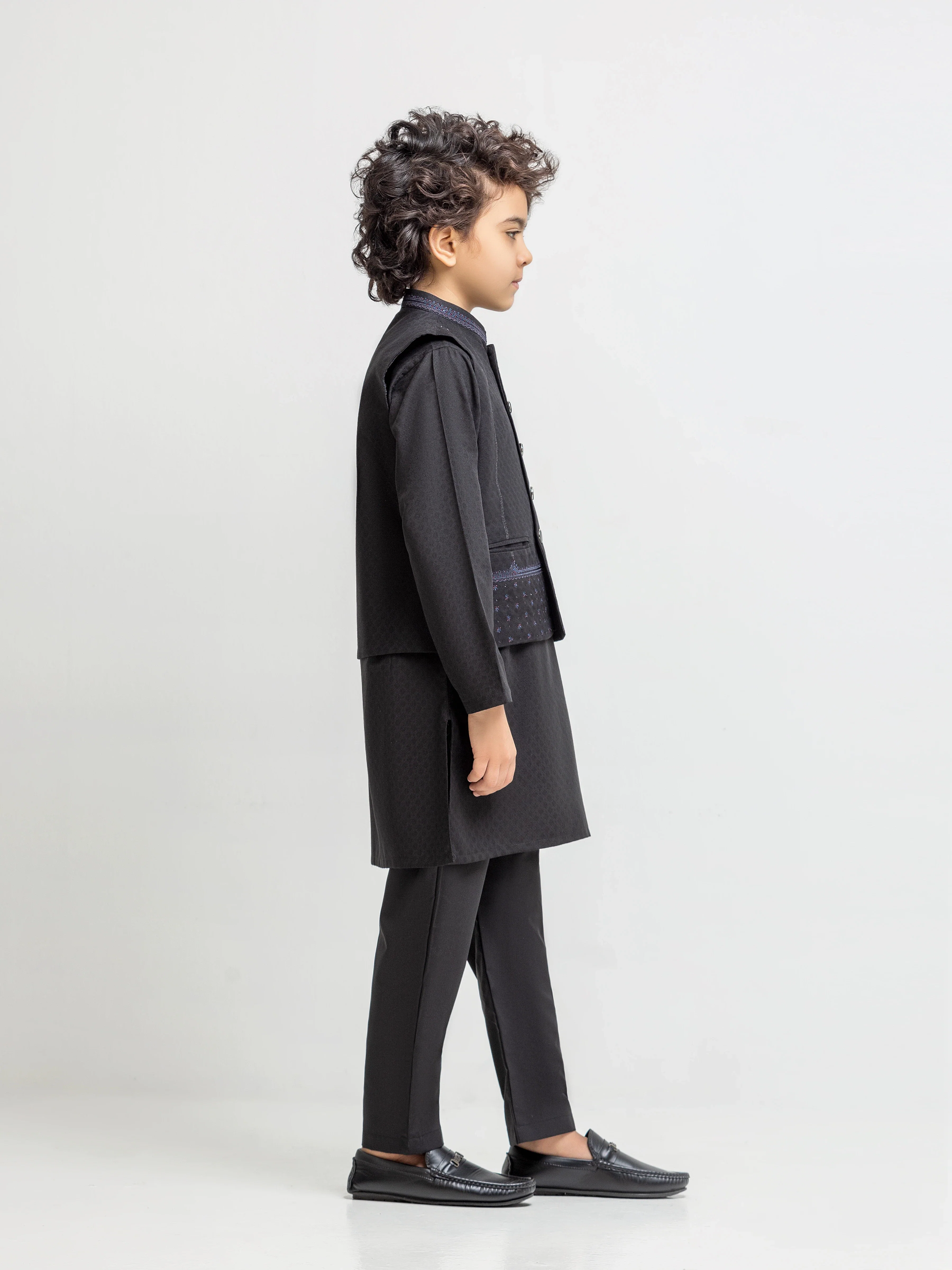 Boy's Black Waist Coat Suit - ECBTWCS6-101 - Image 4