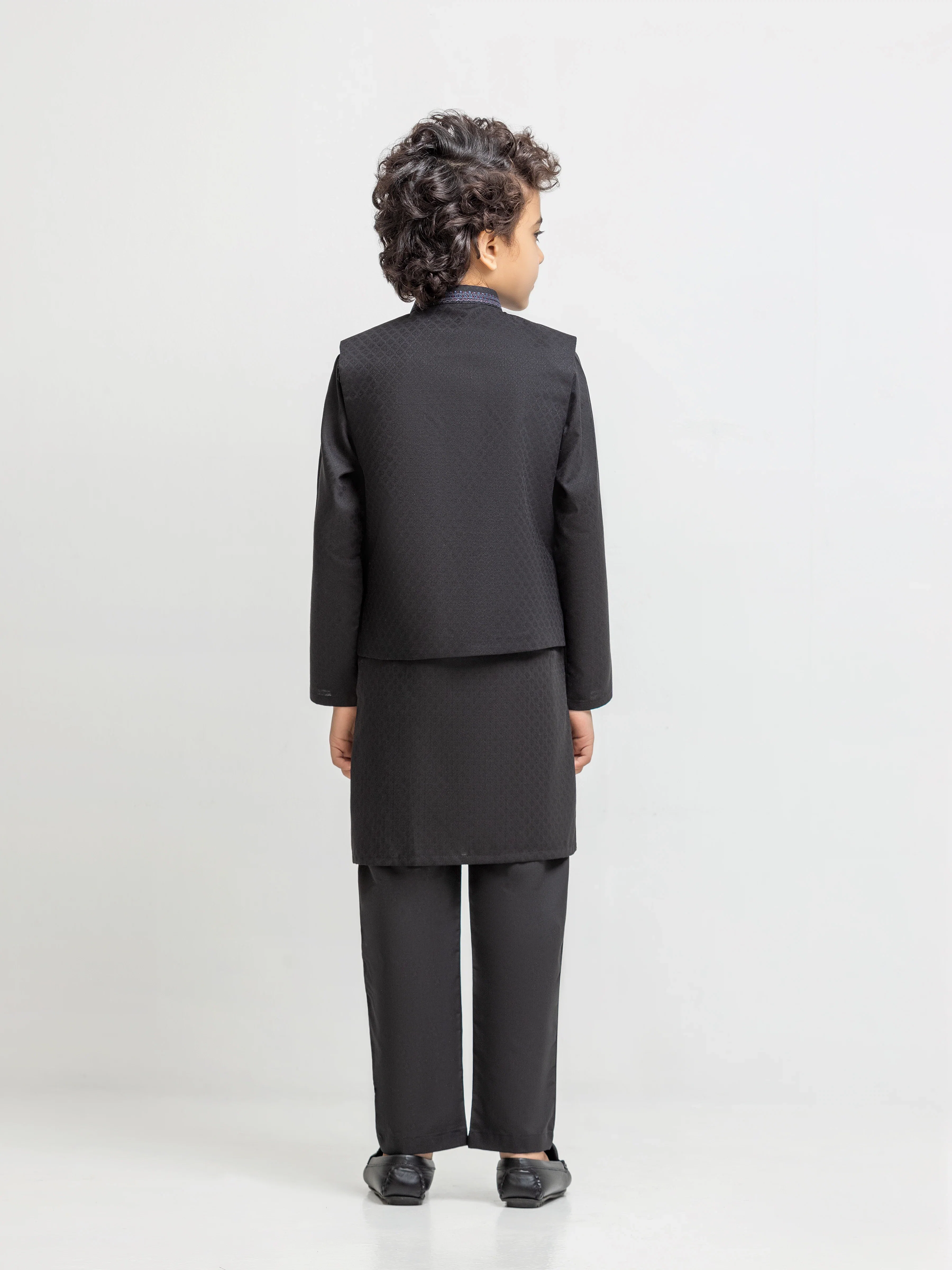 Boy's Black Waist Coat Suit - ECBTWCS6-101 - Image 5