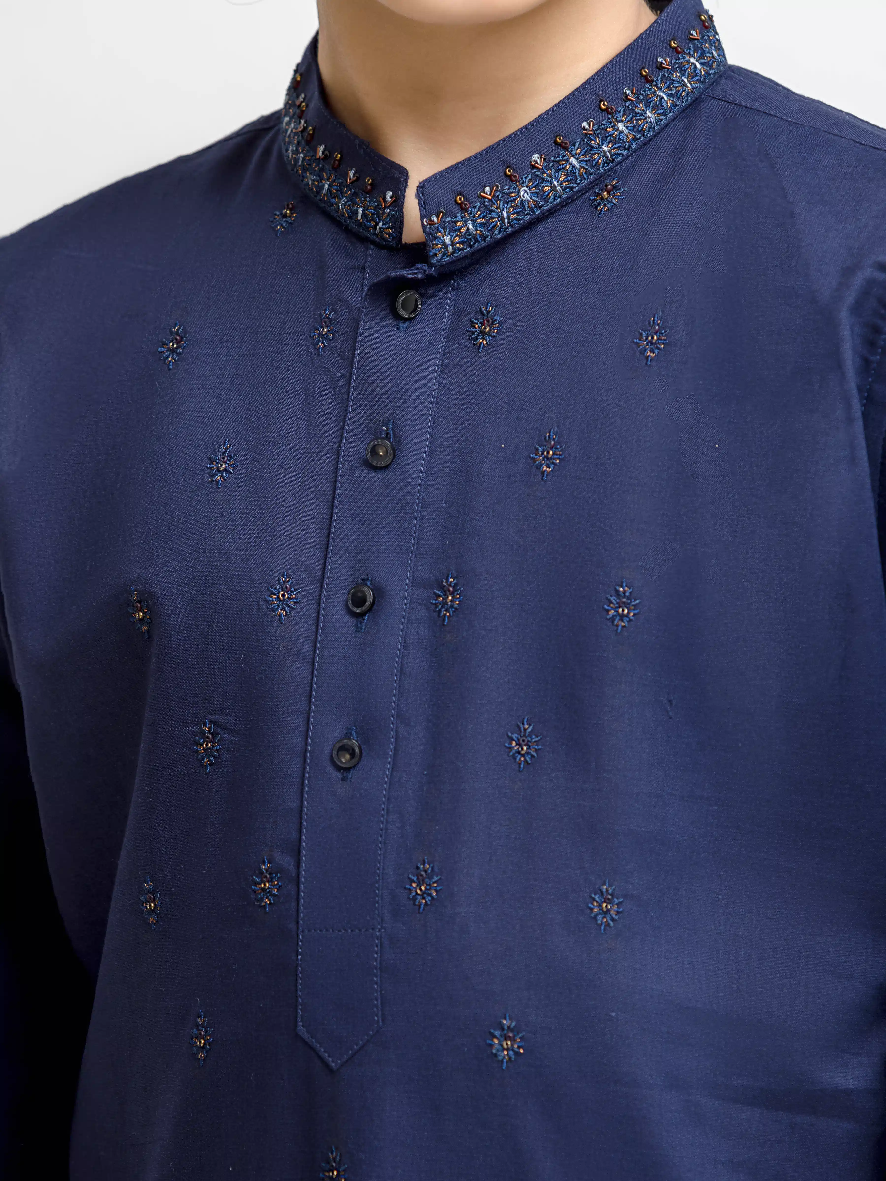 Boy's Blue Kurta - EBTKC5-032 - Image 3
