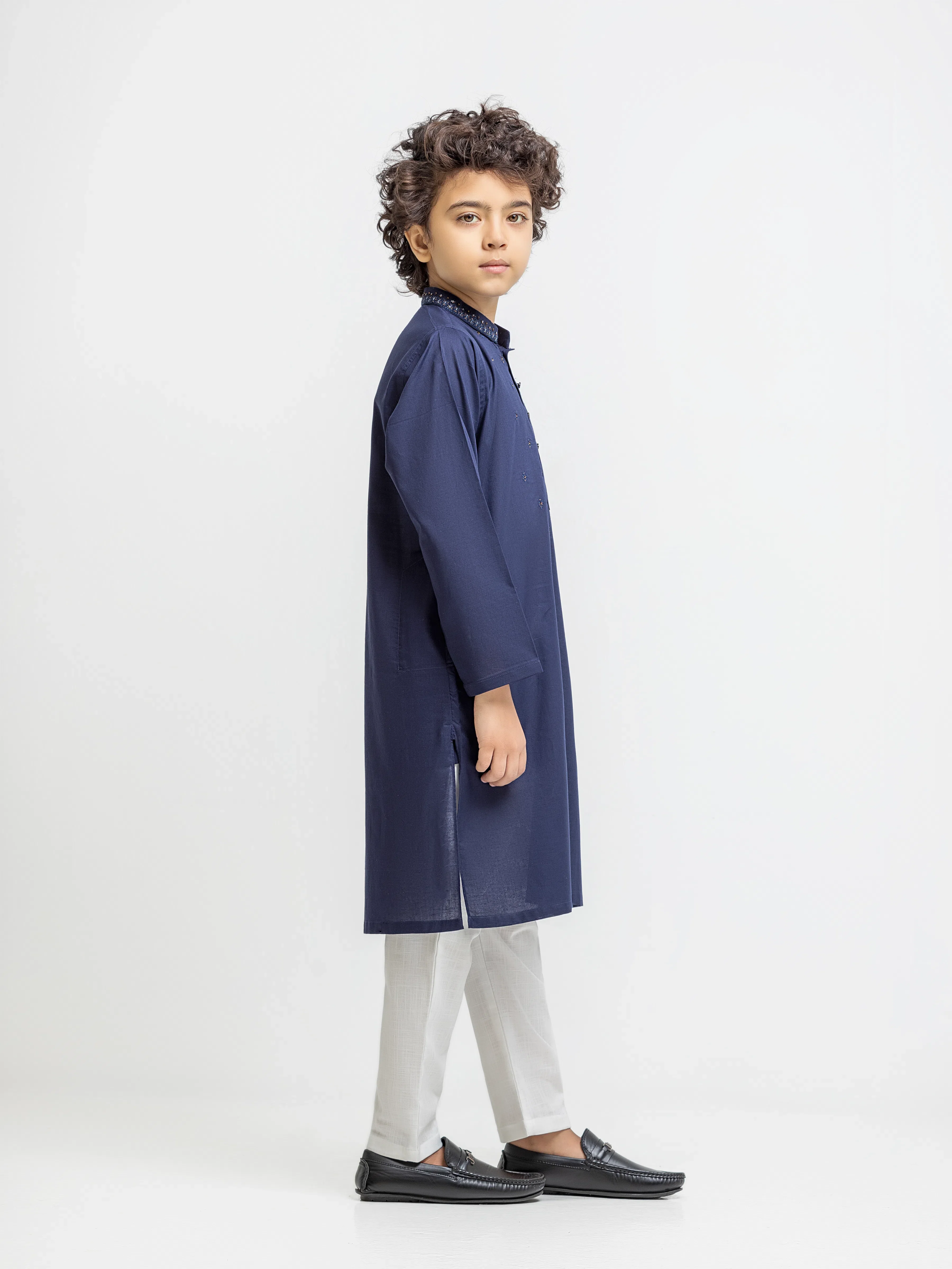 Boy's Blue Kurta - EBTKC5-032 - Image 4