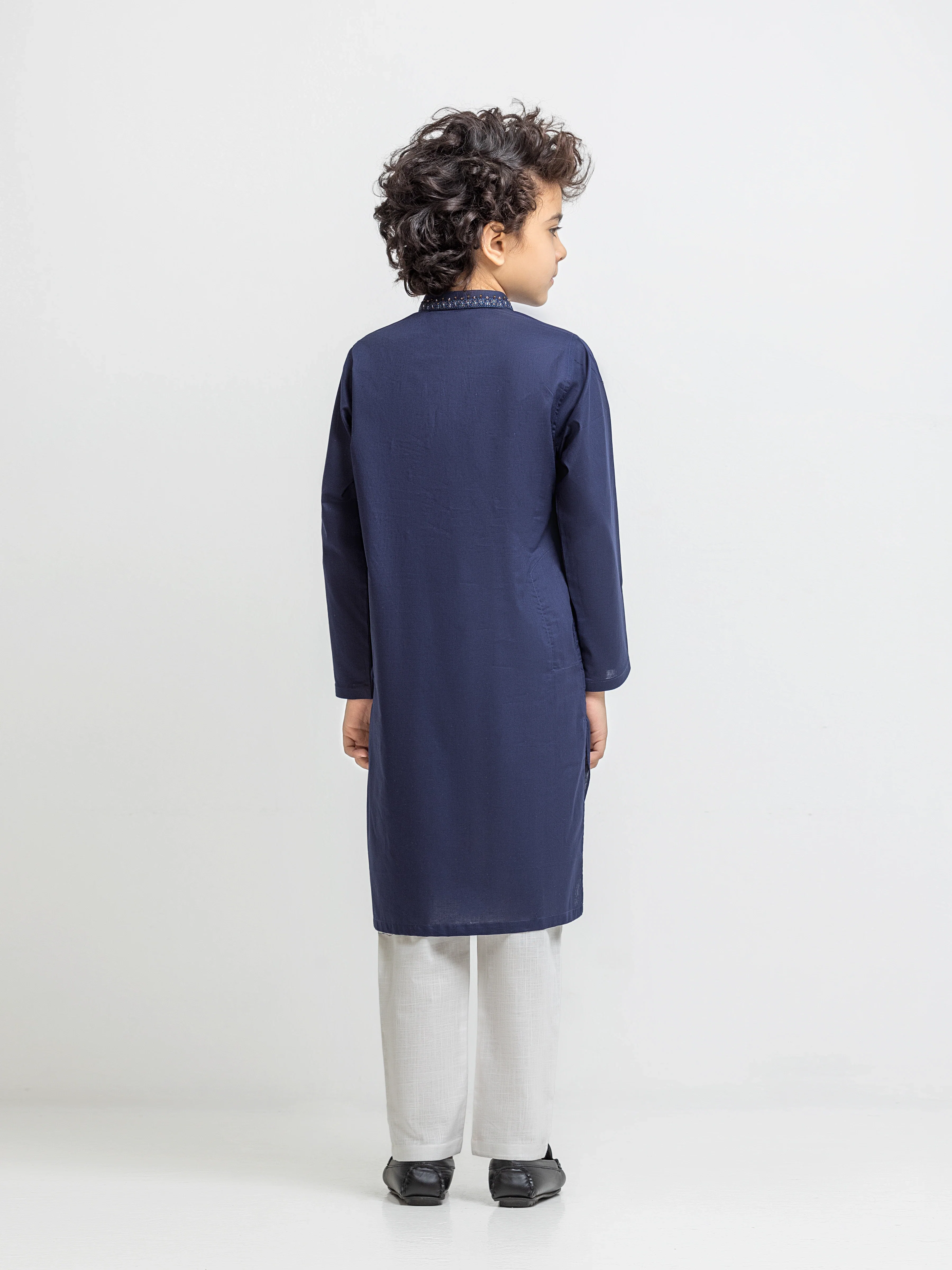Boy's Blue Kurta - EBTKC5-032 - Image 5