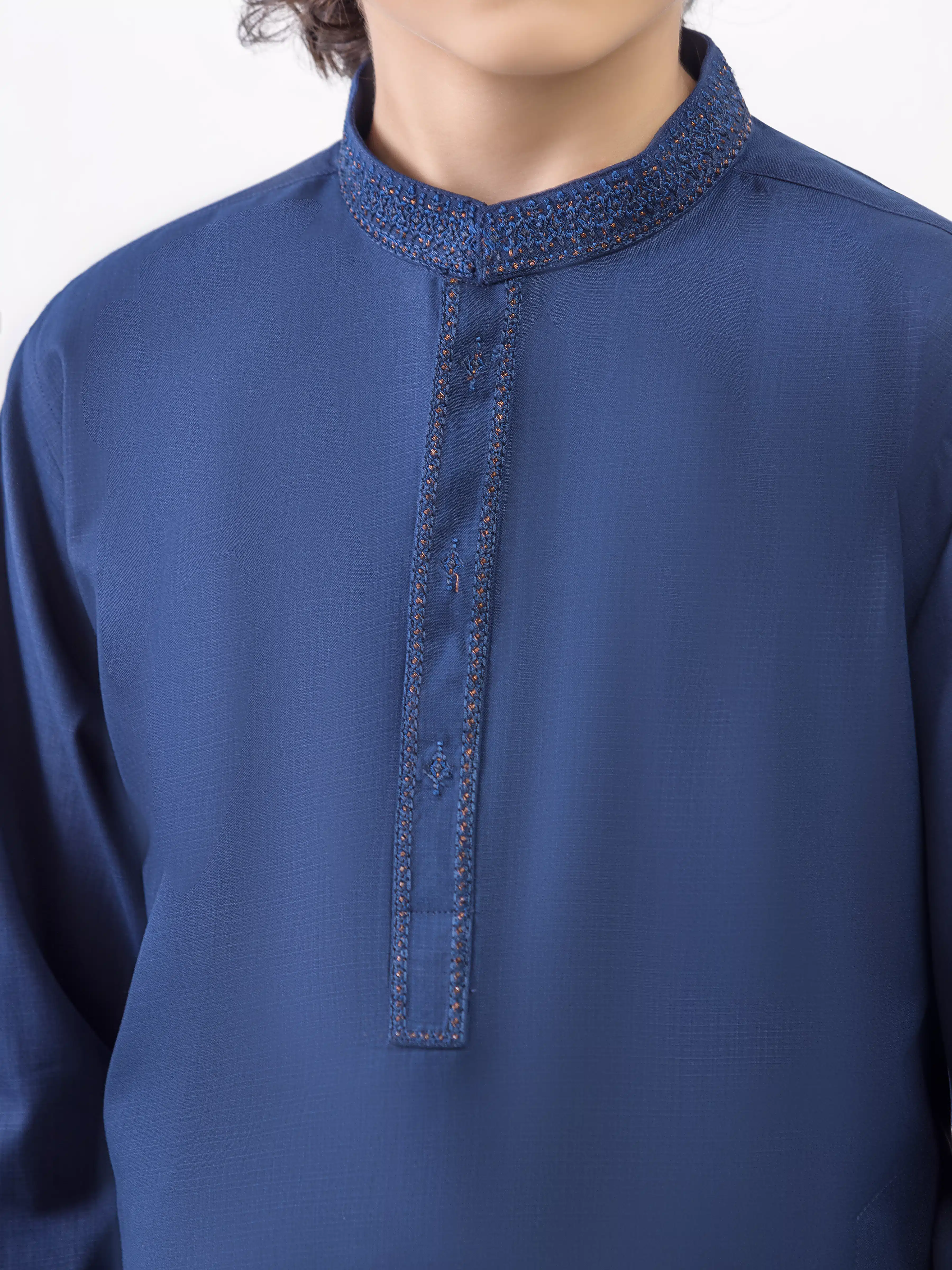 Boy's Blue Kurta Shalwar - EBTKS6-4083 - Image 3