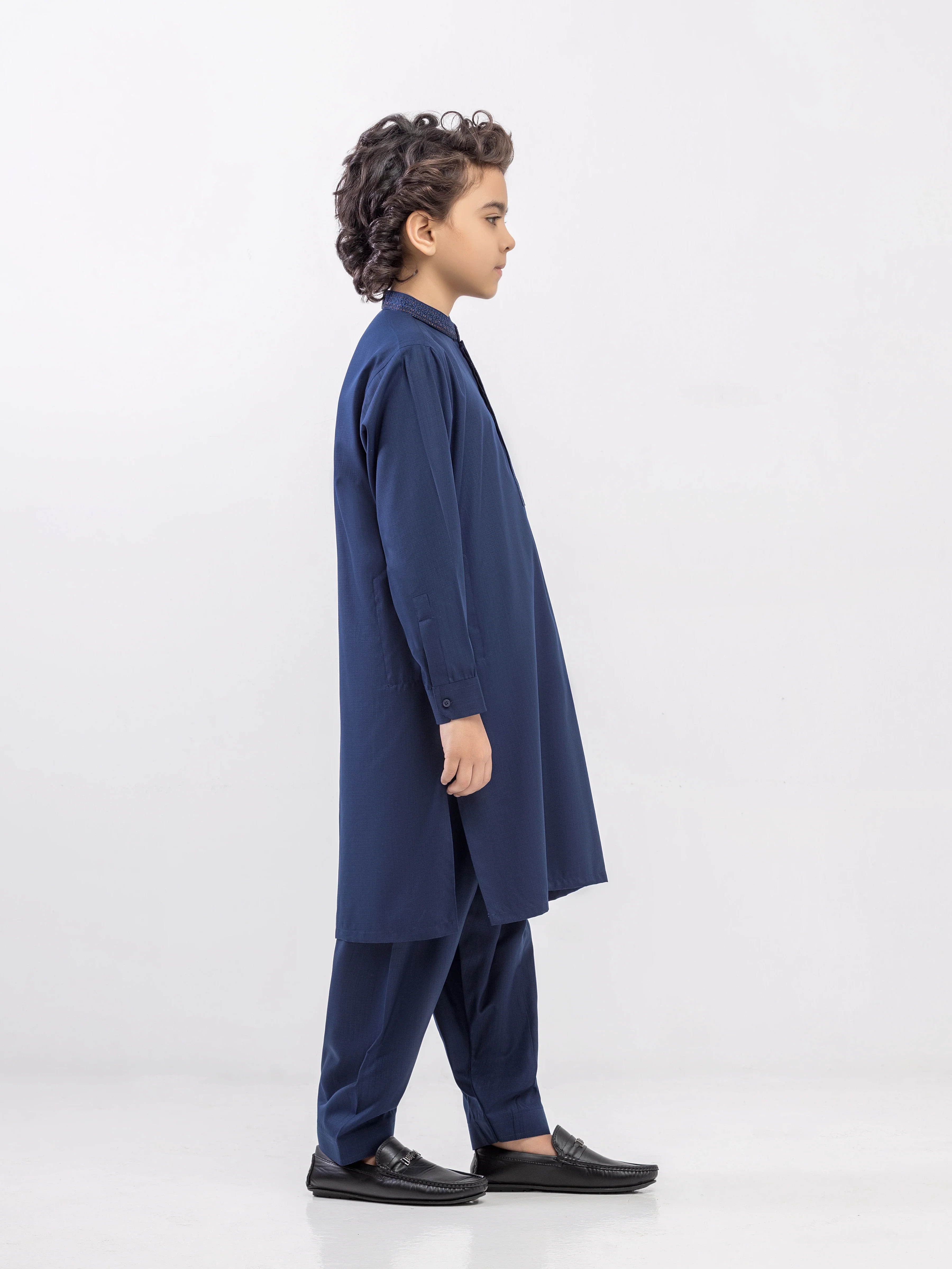 Boy's Blue Kurta Shalwar - EBTKS6-4083 - Image 4