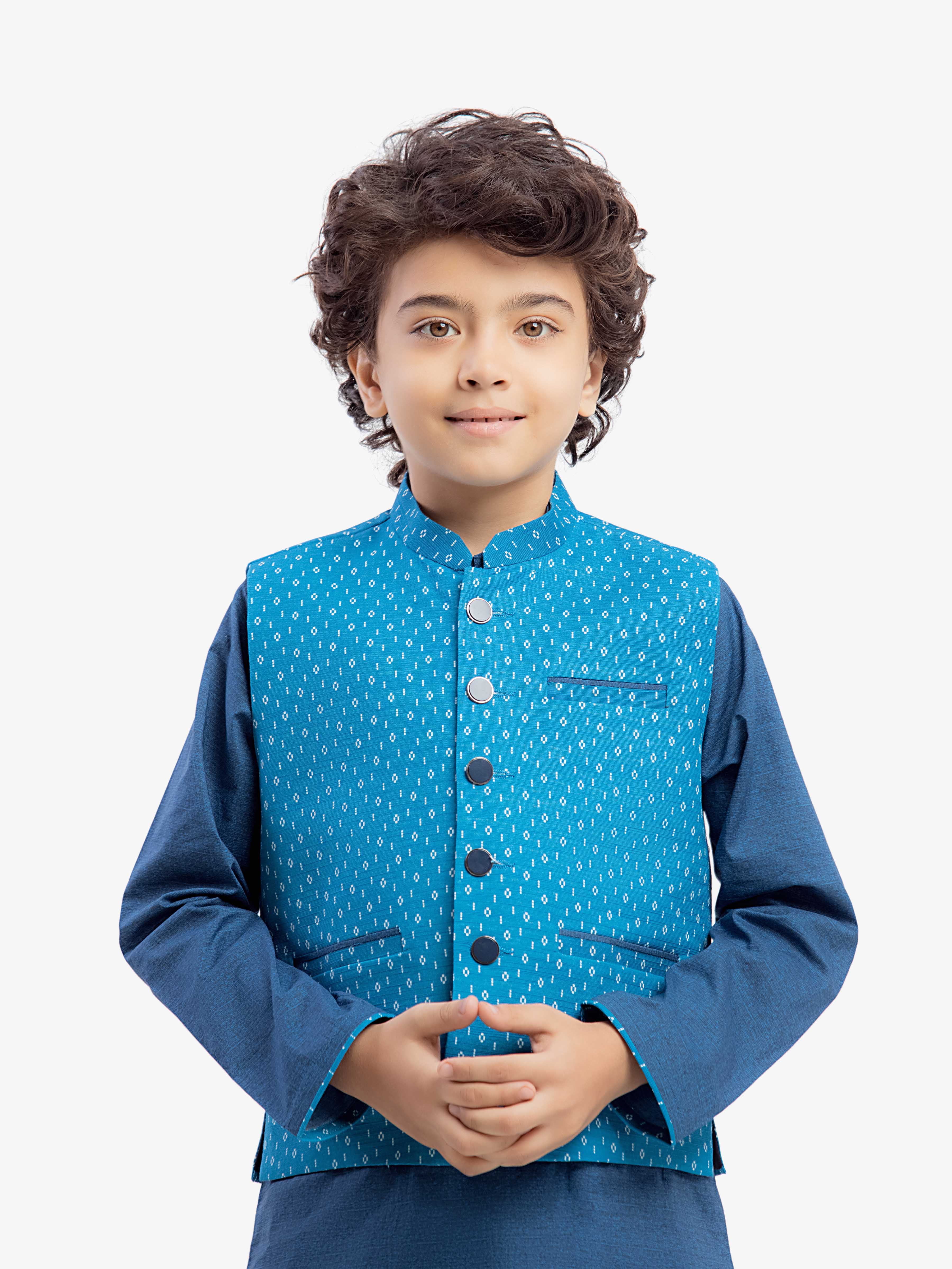 Boy's Blue Waist Coat Suit - EBTWCS5-25211 - Image 5