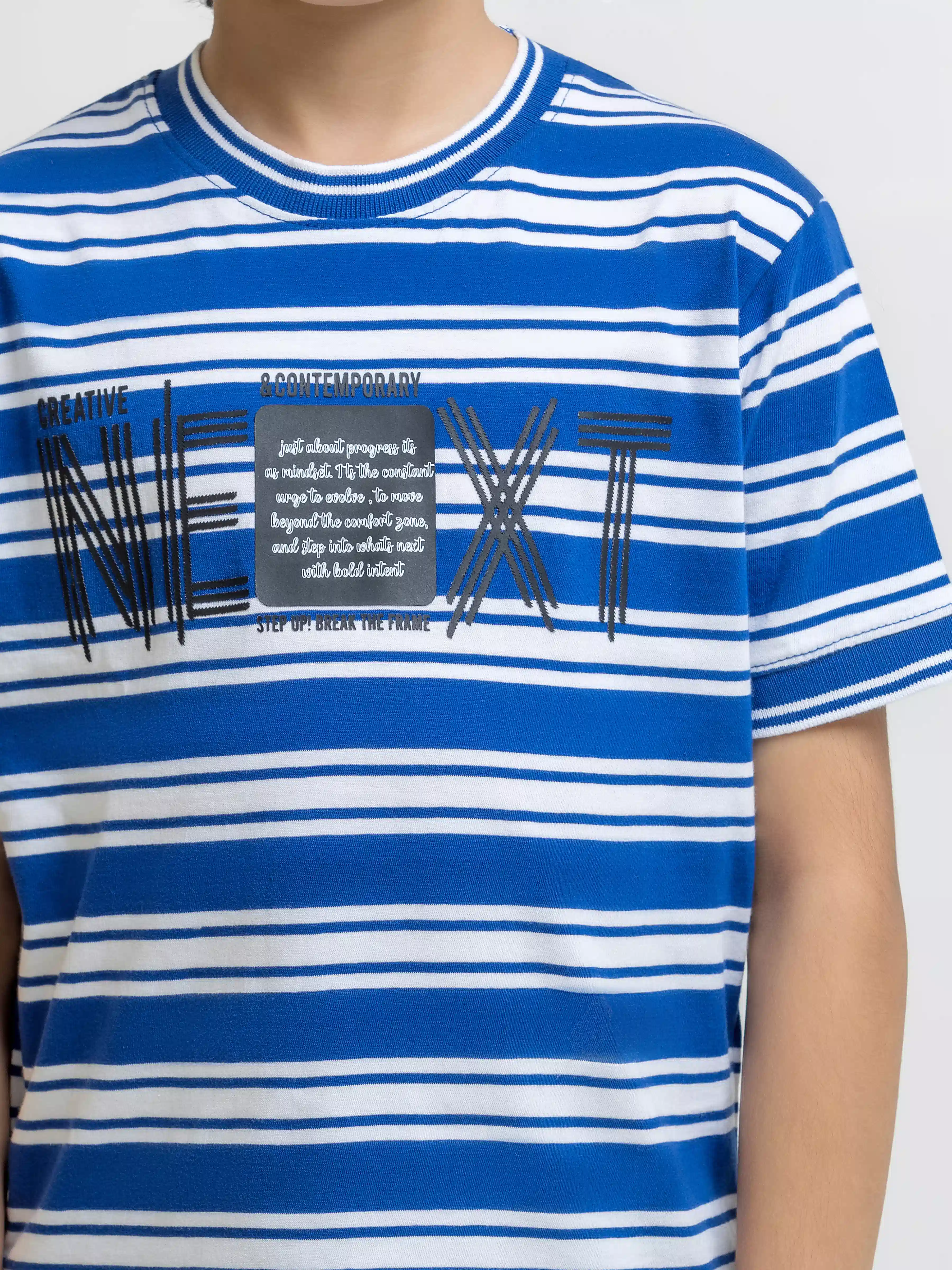 Boy's Blue & White T-Shirt - EBTTS5-040 - Image 3