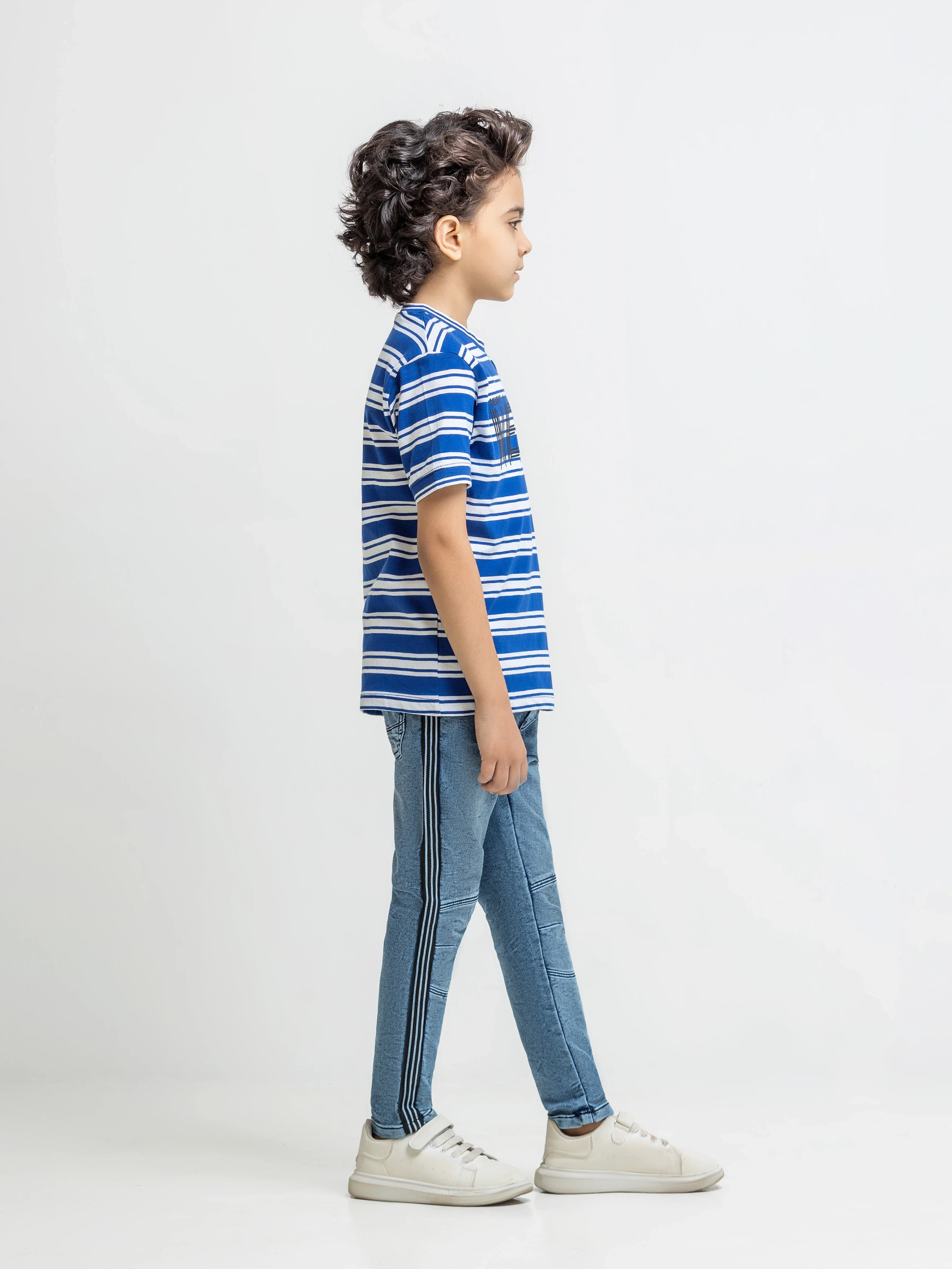 Boy's Blue & White T-Shirt - EBTTS5-040 - Image 4