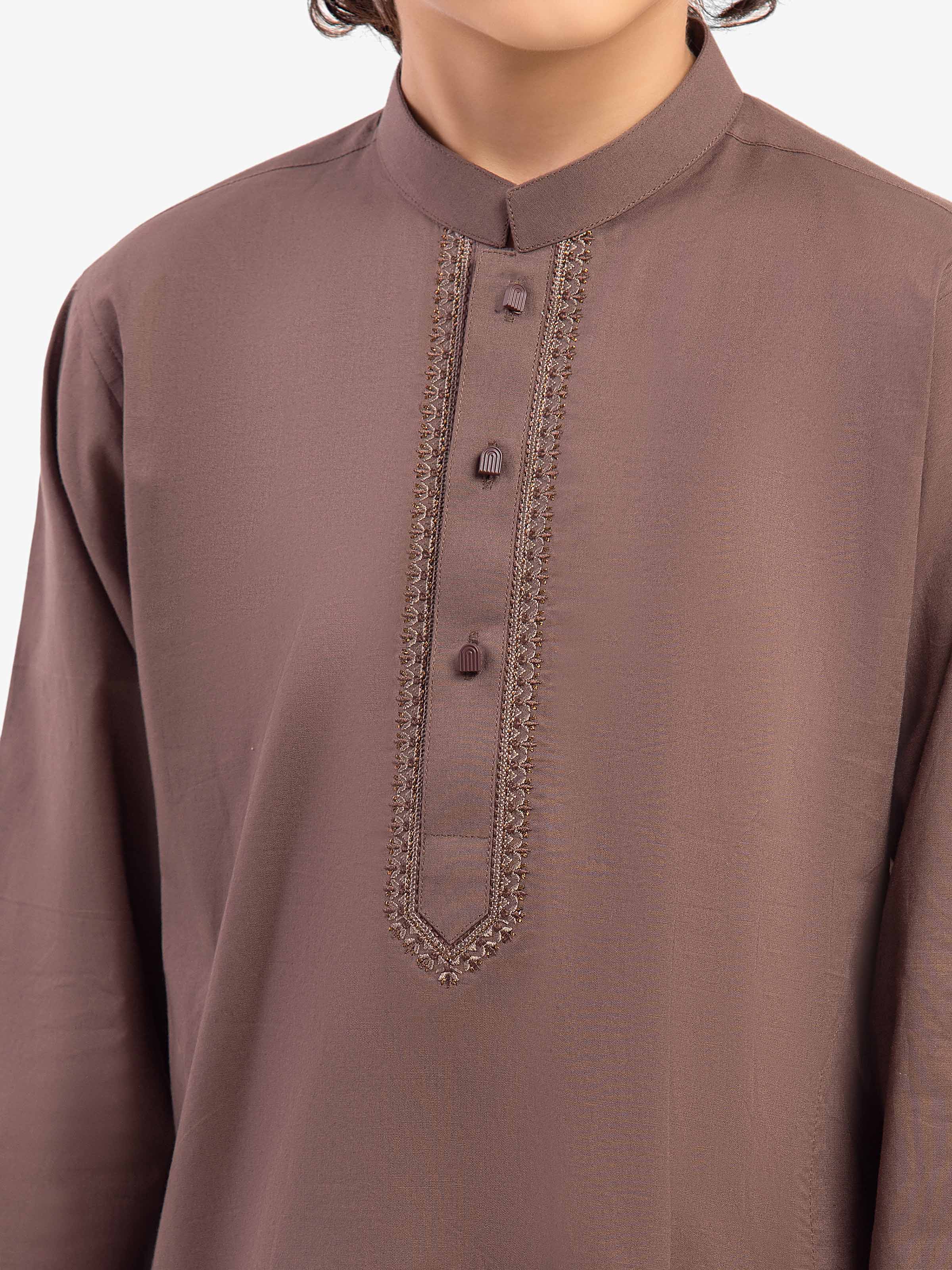 Boy's Brown Kurta Pajama - EBTKP5-028 - Image 3