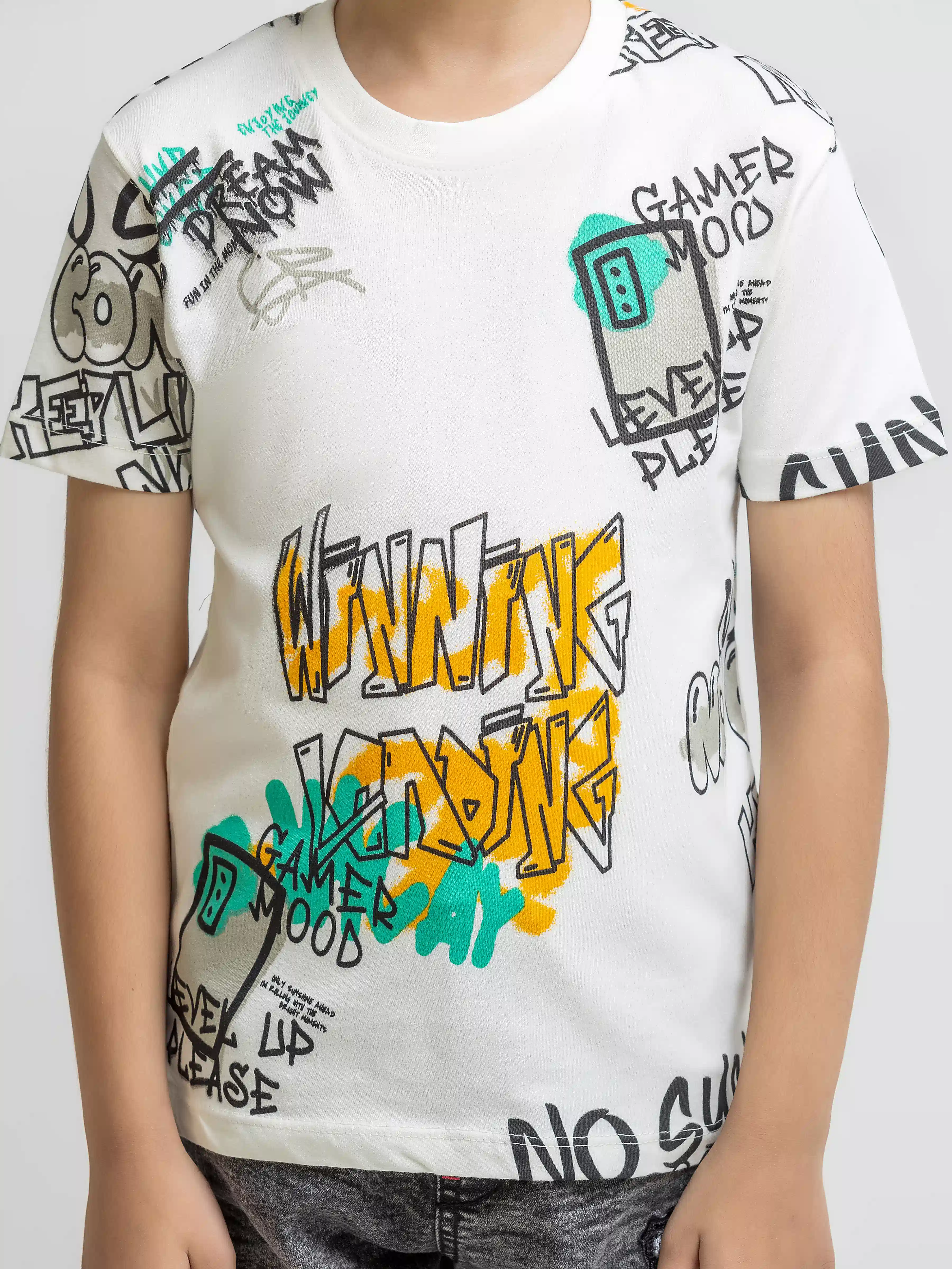 Boy's Cream T-Shirt - EBTTS6-009 - Image 3