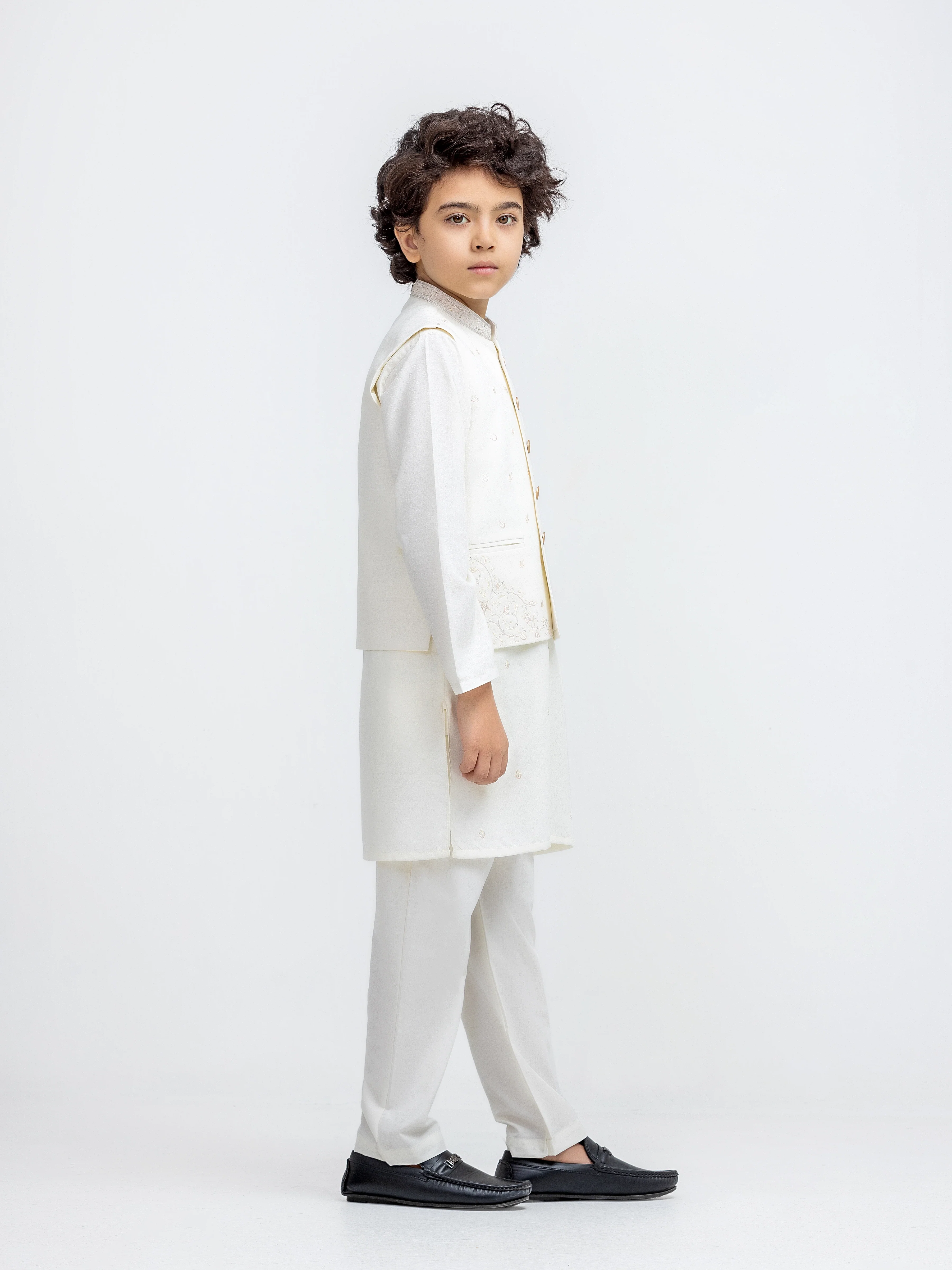 Boy's Cream Waist Coat Suit - EBTWCSC5-051 - Image 4