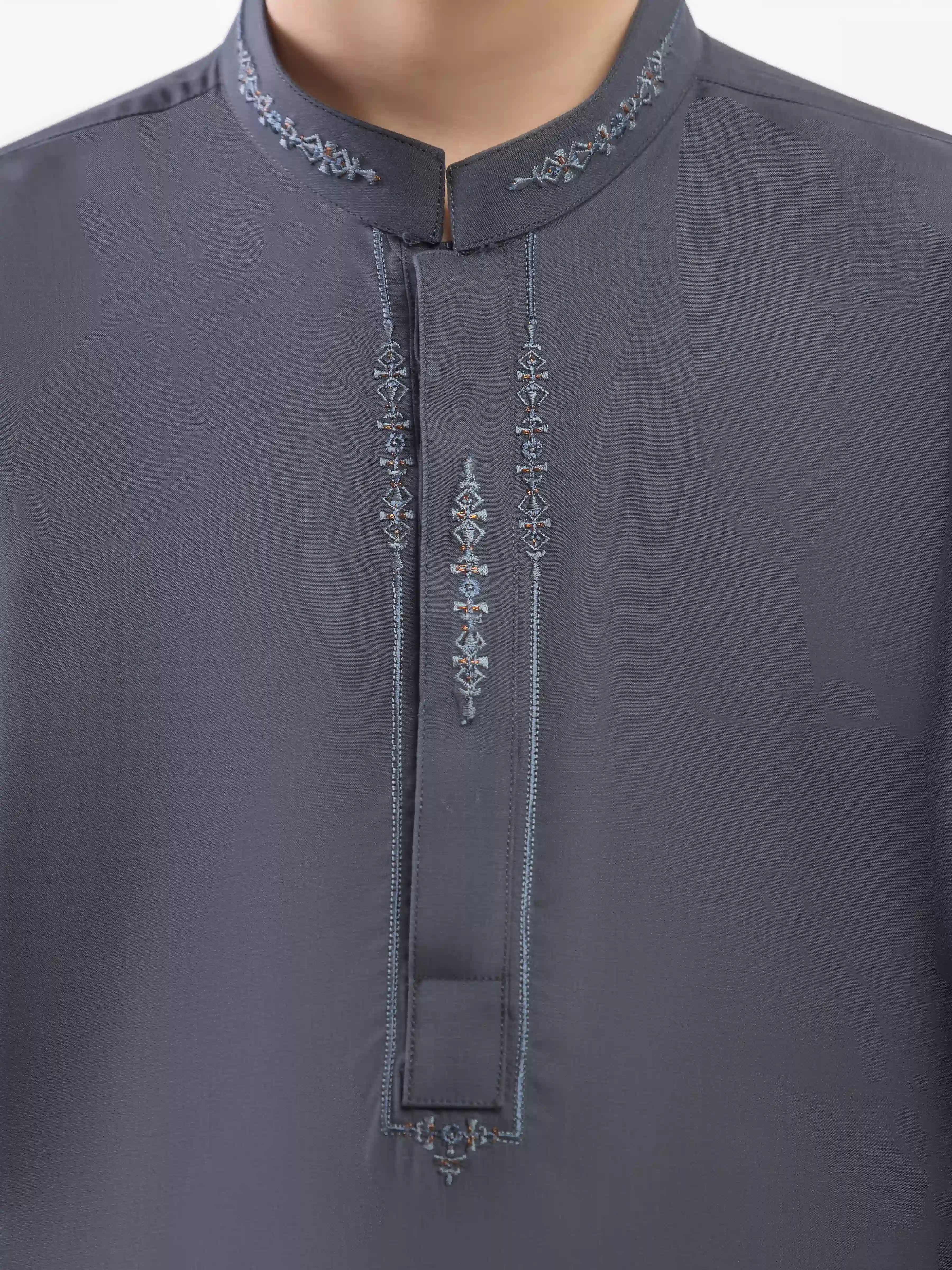 Boy's Grey Kurta Shalwar - EBTKS5-4070 - Image 3