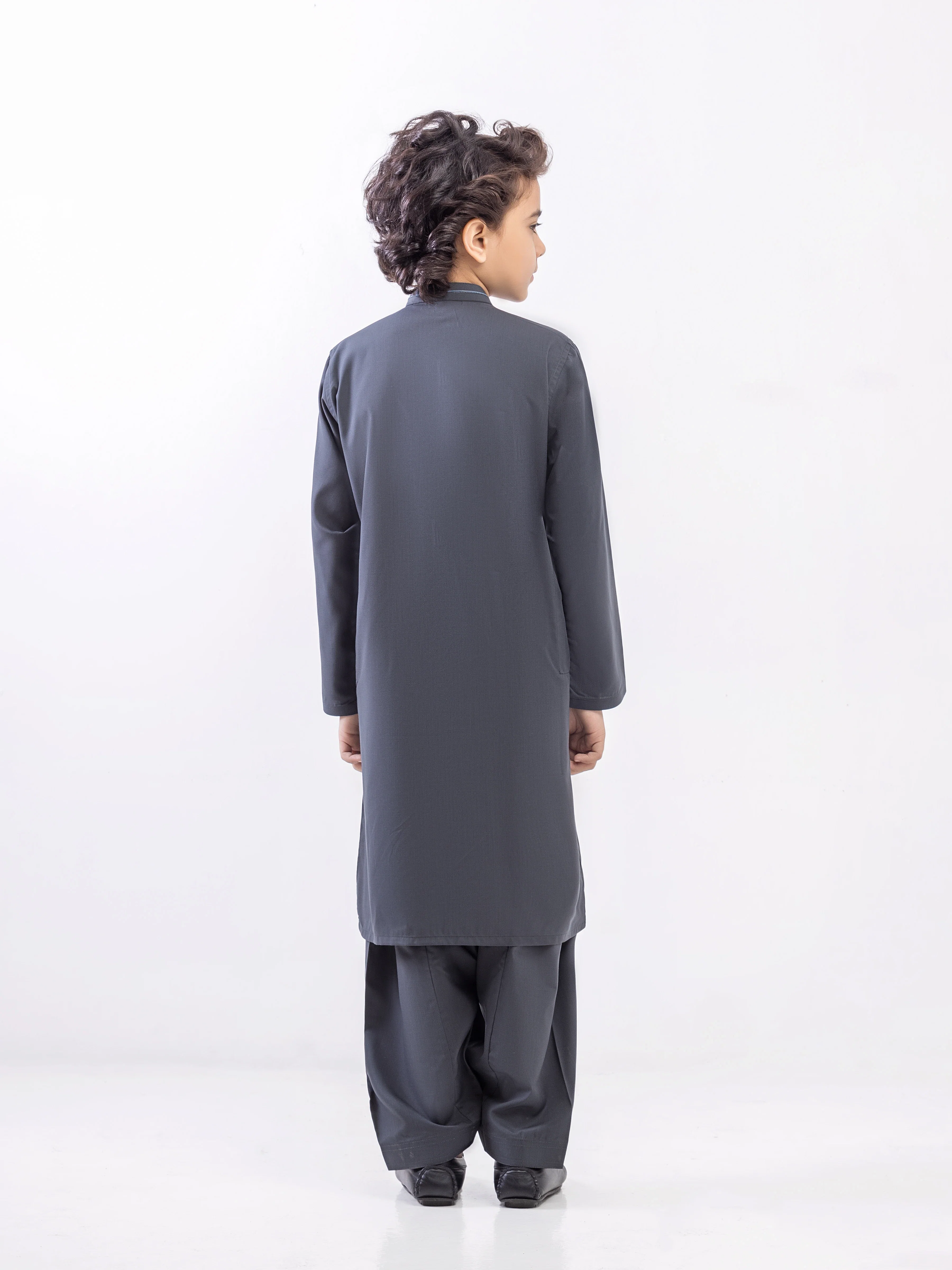 Boy's Grey Kurta Shalwar - EBTKS5-4070 - Image 5