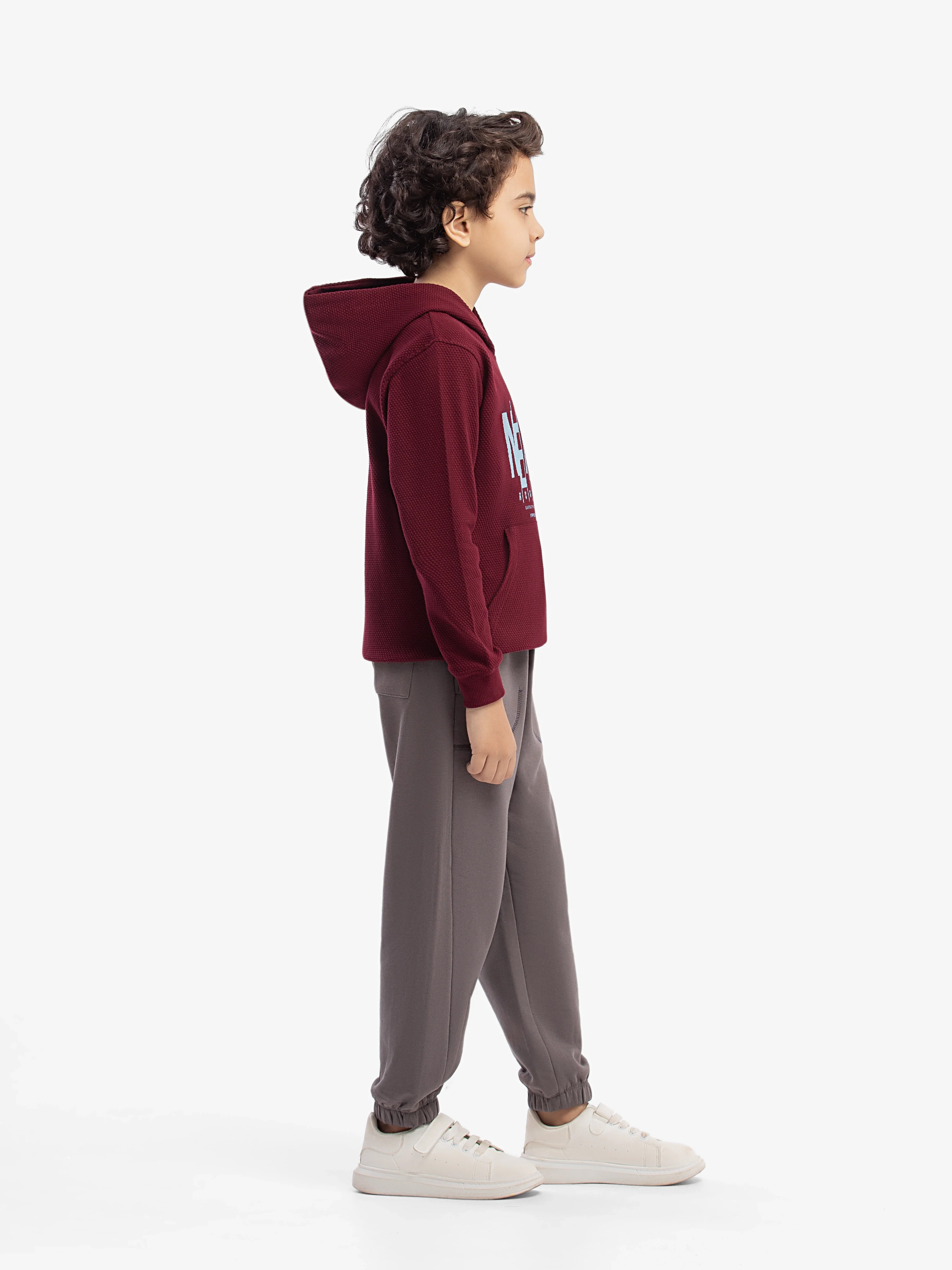 Boy's Maroon Hoodie - EBTH5-024 - Image 4