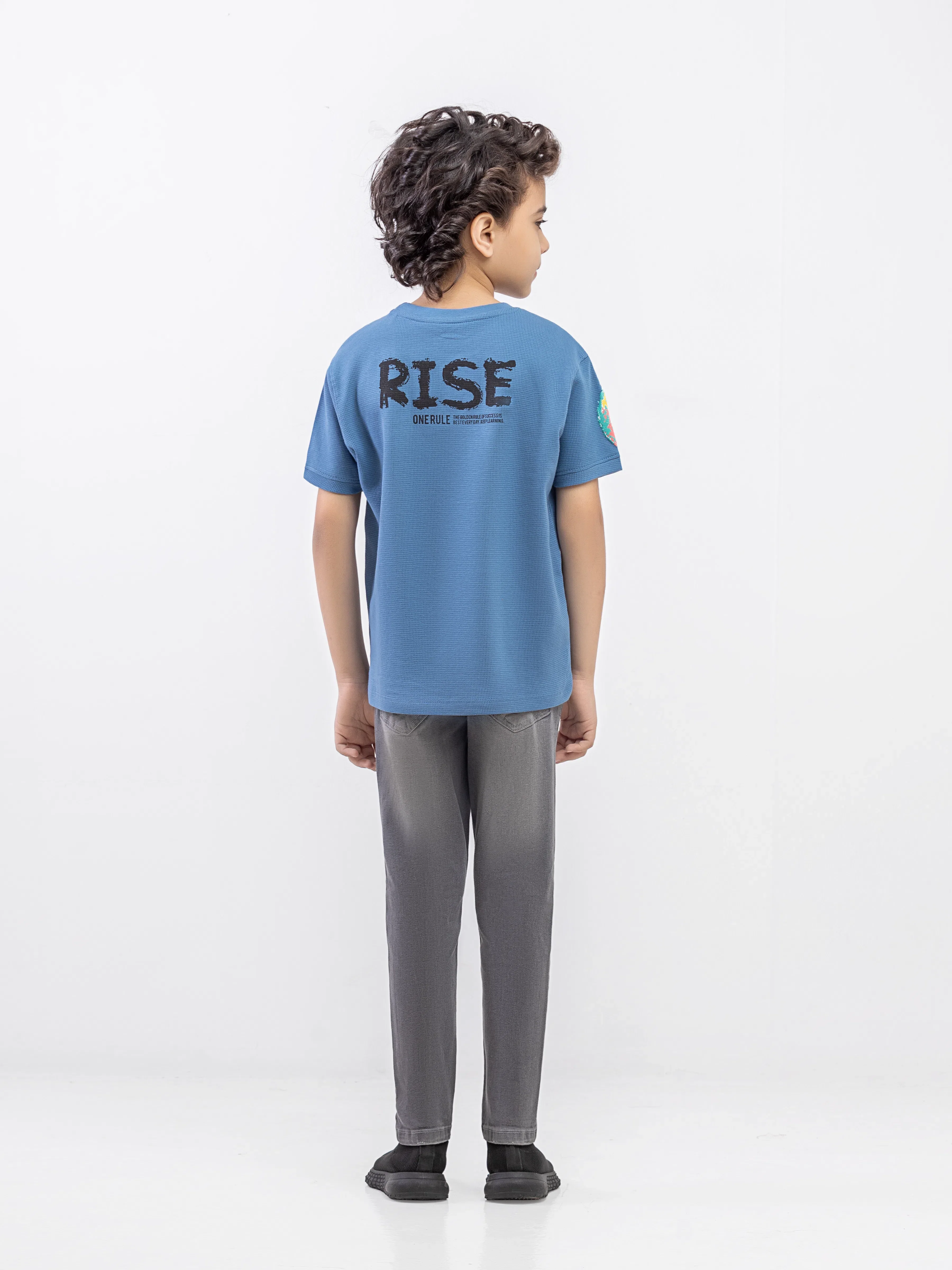 Boy's Mid Blue T-Shirt - EBTTS6-016 - Image 5
