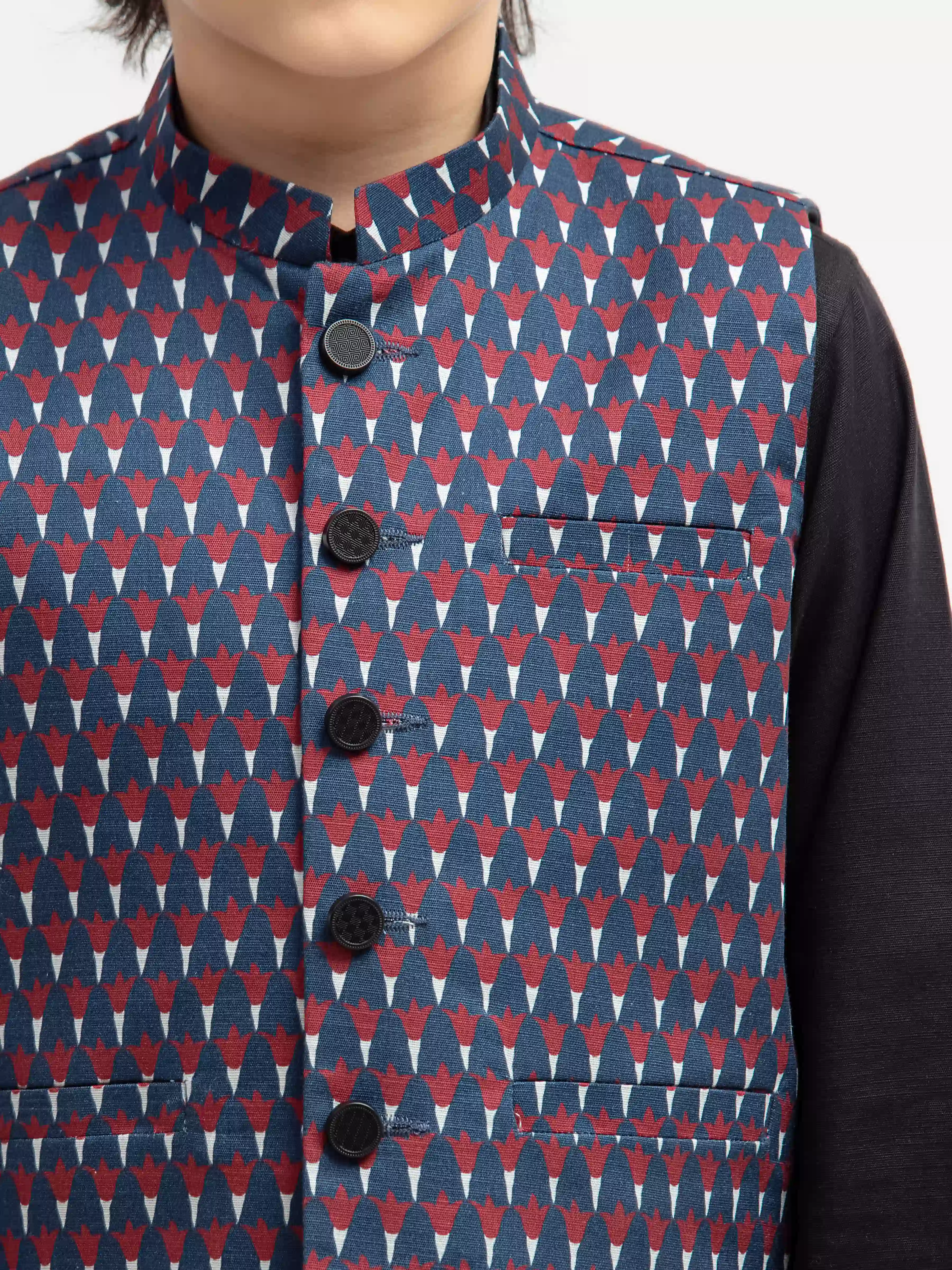 Boy's Multi & Black Waist Coat Suit - ECBTWCS5-069 - Image 3