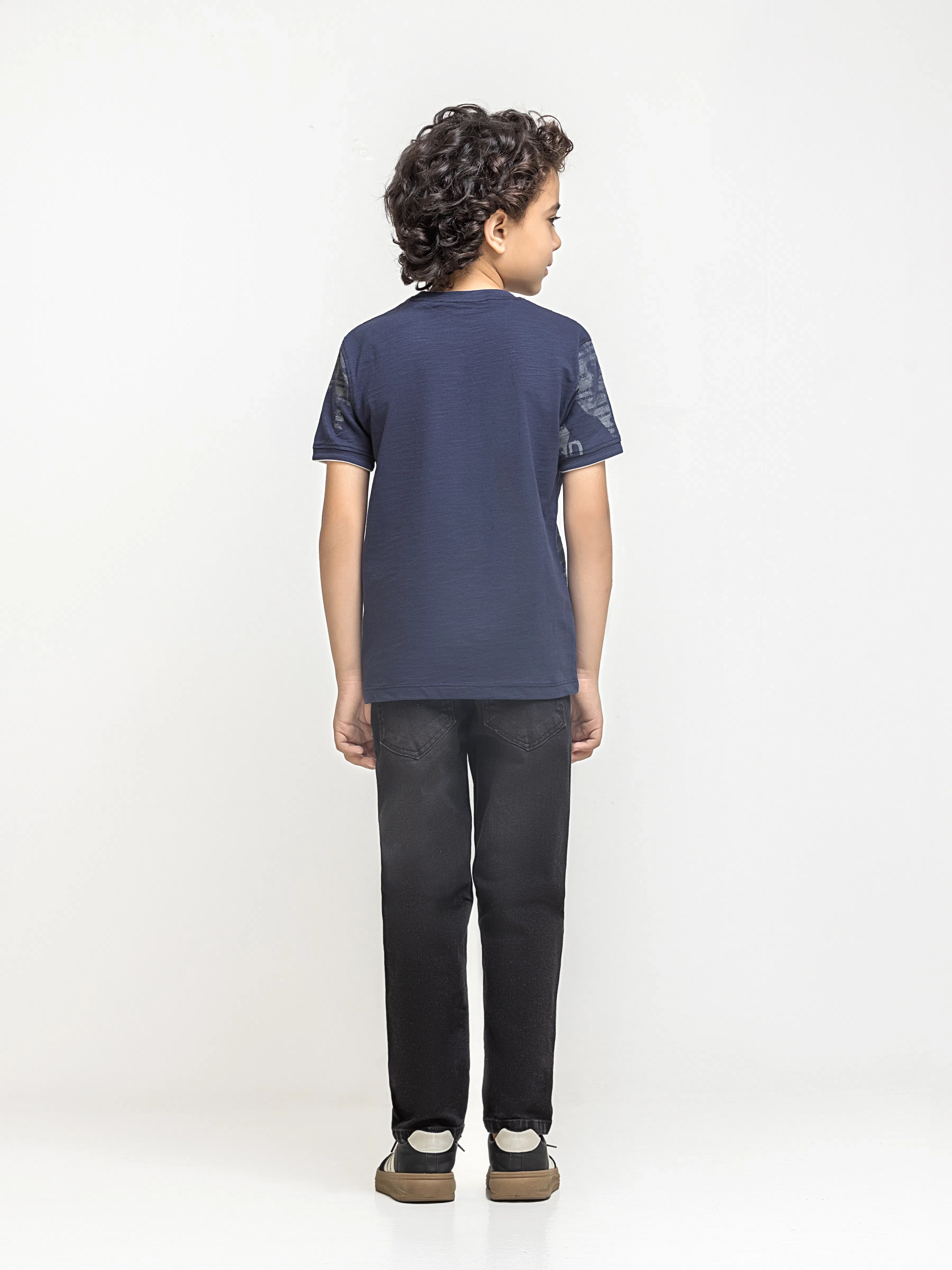 Boy's Navy Blue T-Shirt - EBTTS6-055 - Image 6