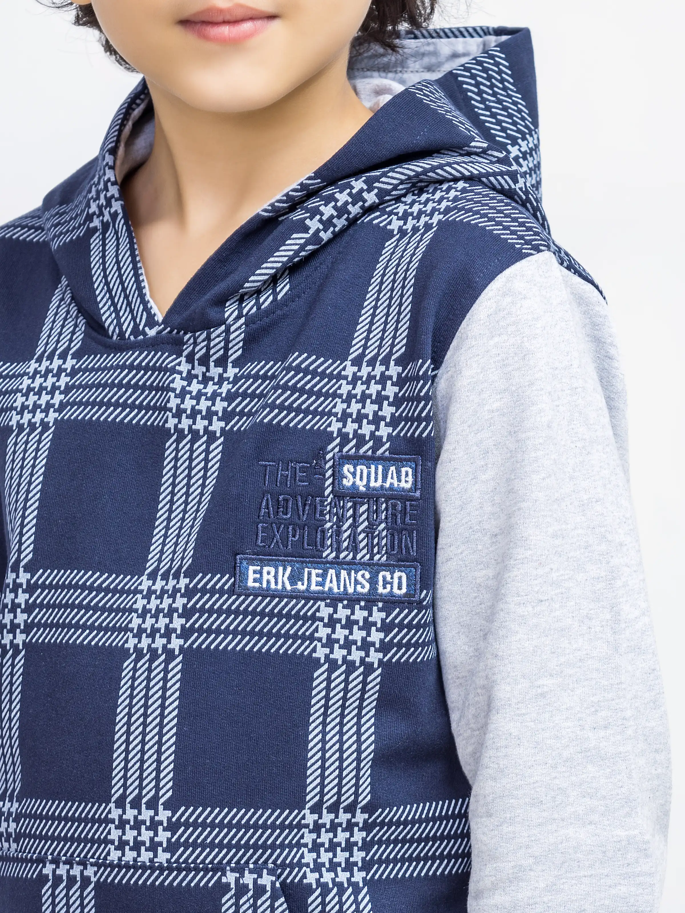 Boy's Navy & Grey Hoodie - EBTH5-014 - Image 3