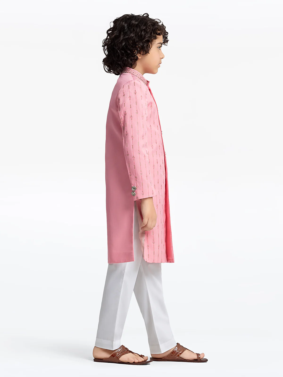 Boy's Pink Sherwani - EBTS23-34029 - Image 4