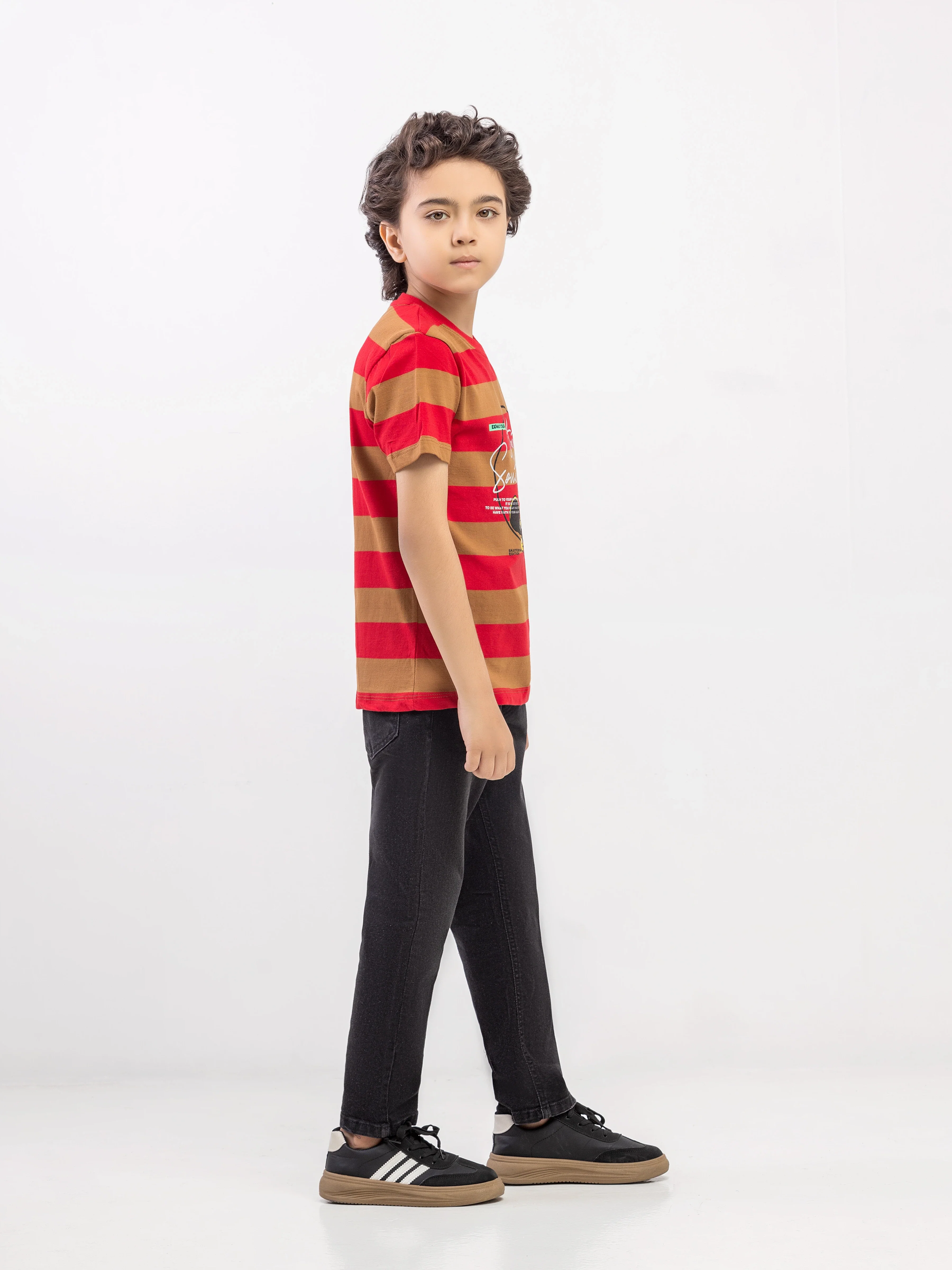Boy's Red & Brown T-Shirt - EBTTS6-057 - Image 4