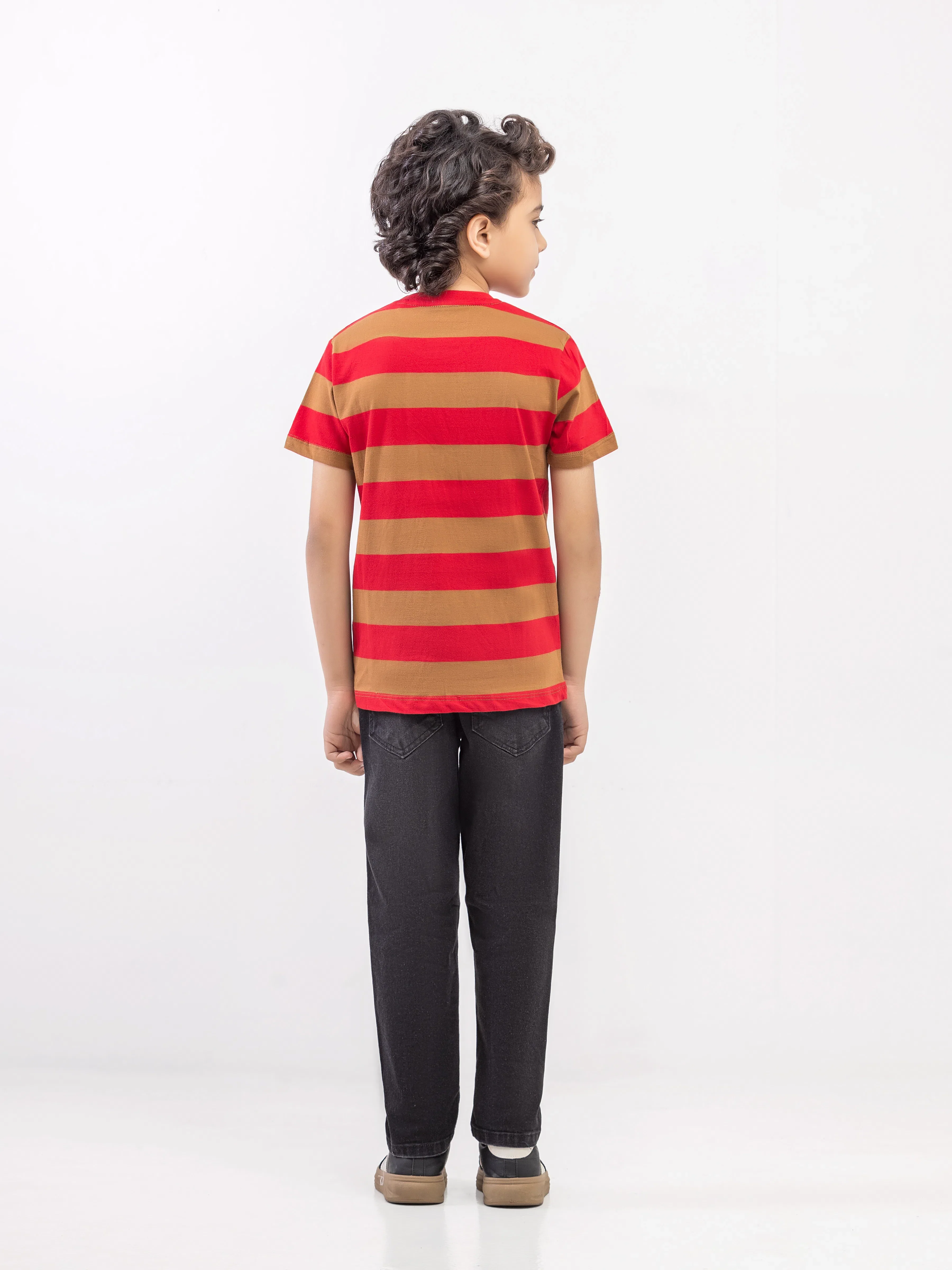 Boy's Red & Brown T-Shirt - EBTTS6-057 - Image 5