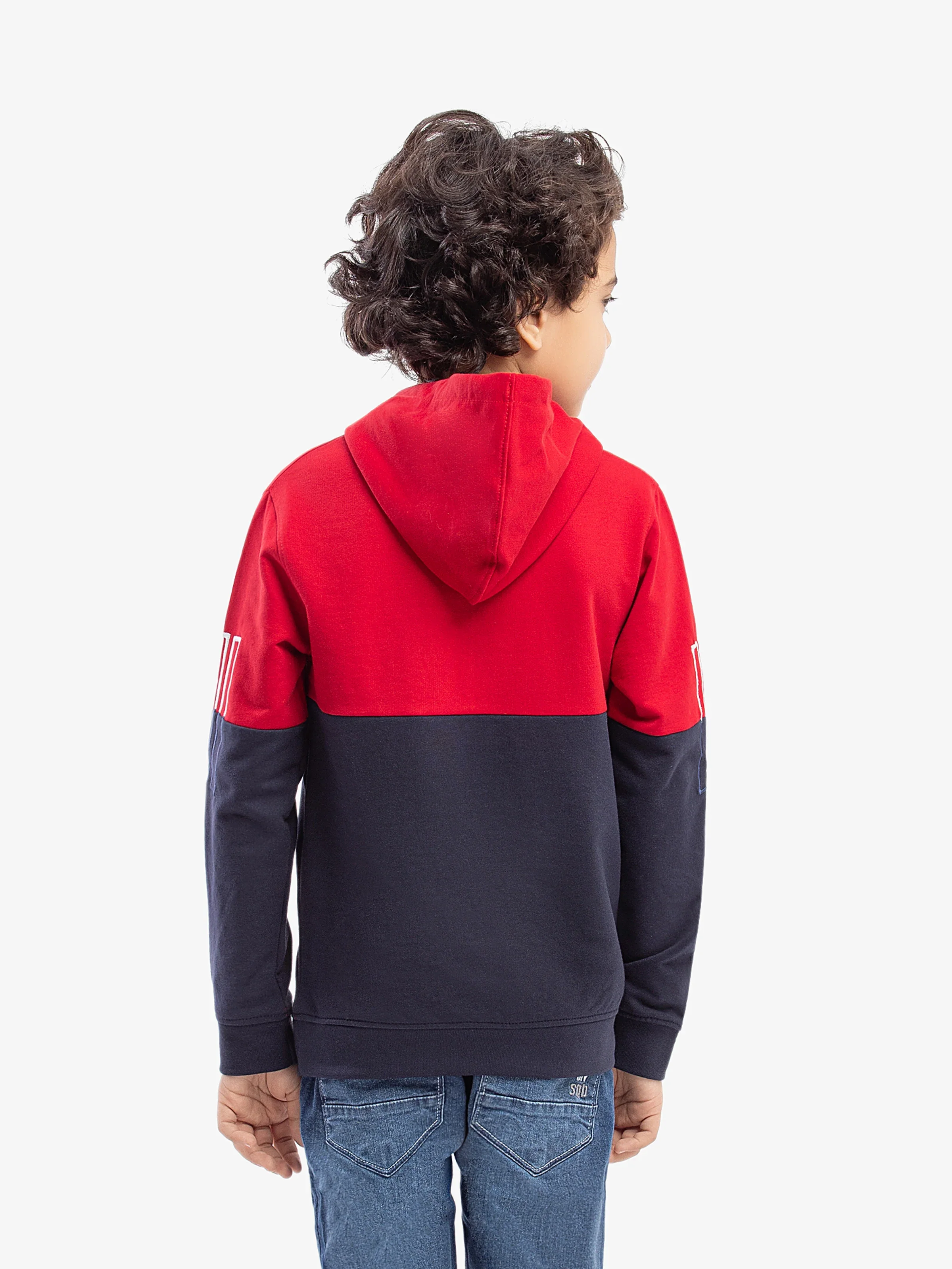 Boy's Red & Navy Hoodie - EBTH5-013 - Image 5