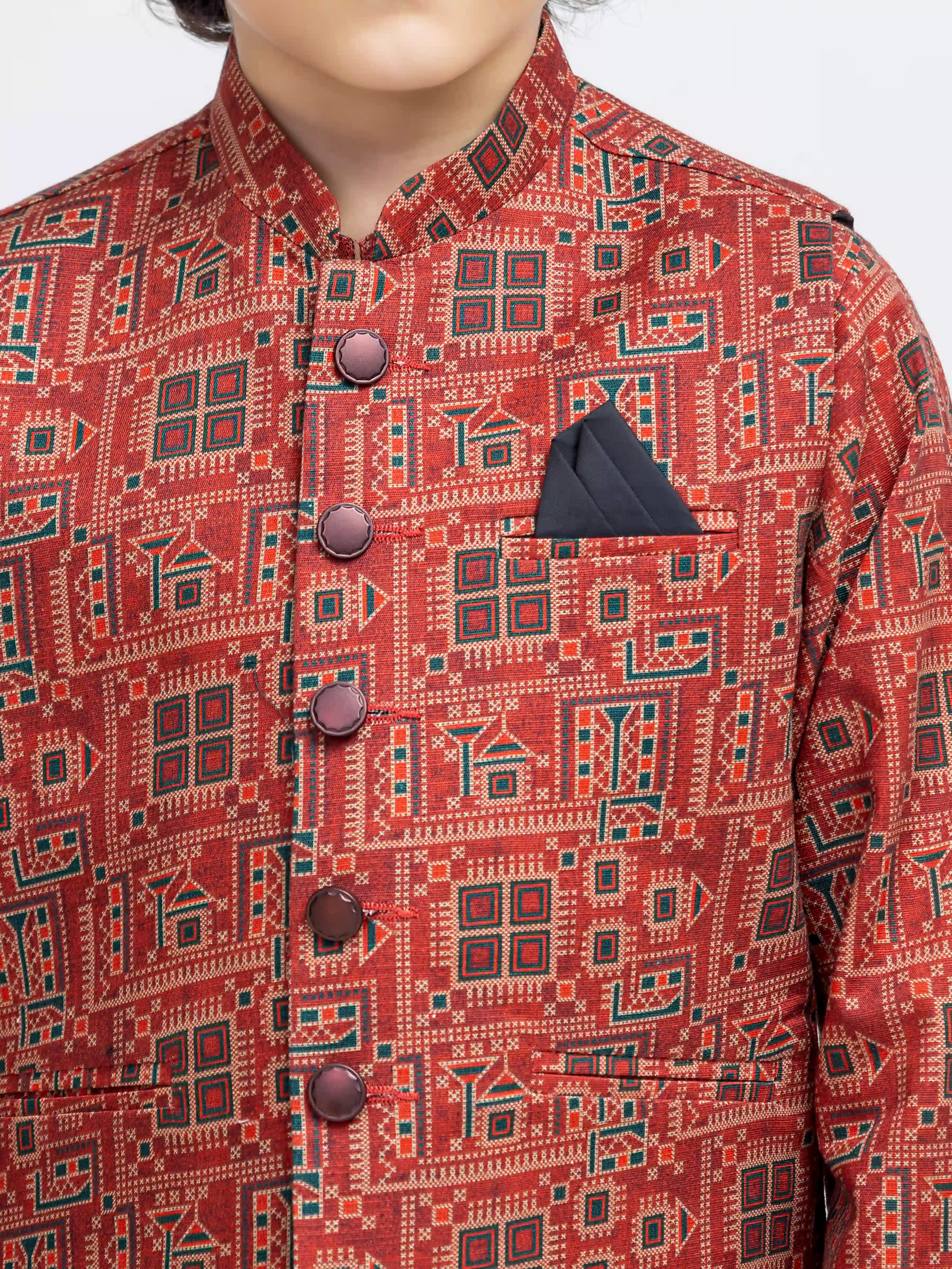 Boy's Rust Waist Coat Suit - ECBTWCS5-060 - Image 3